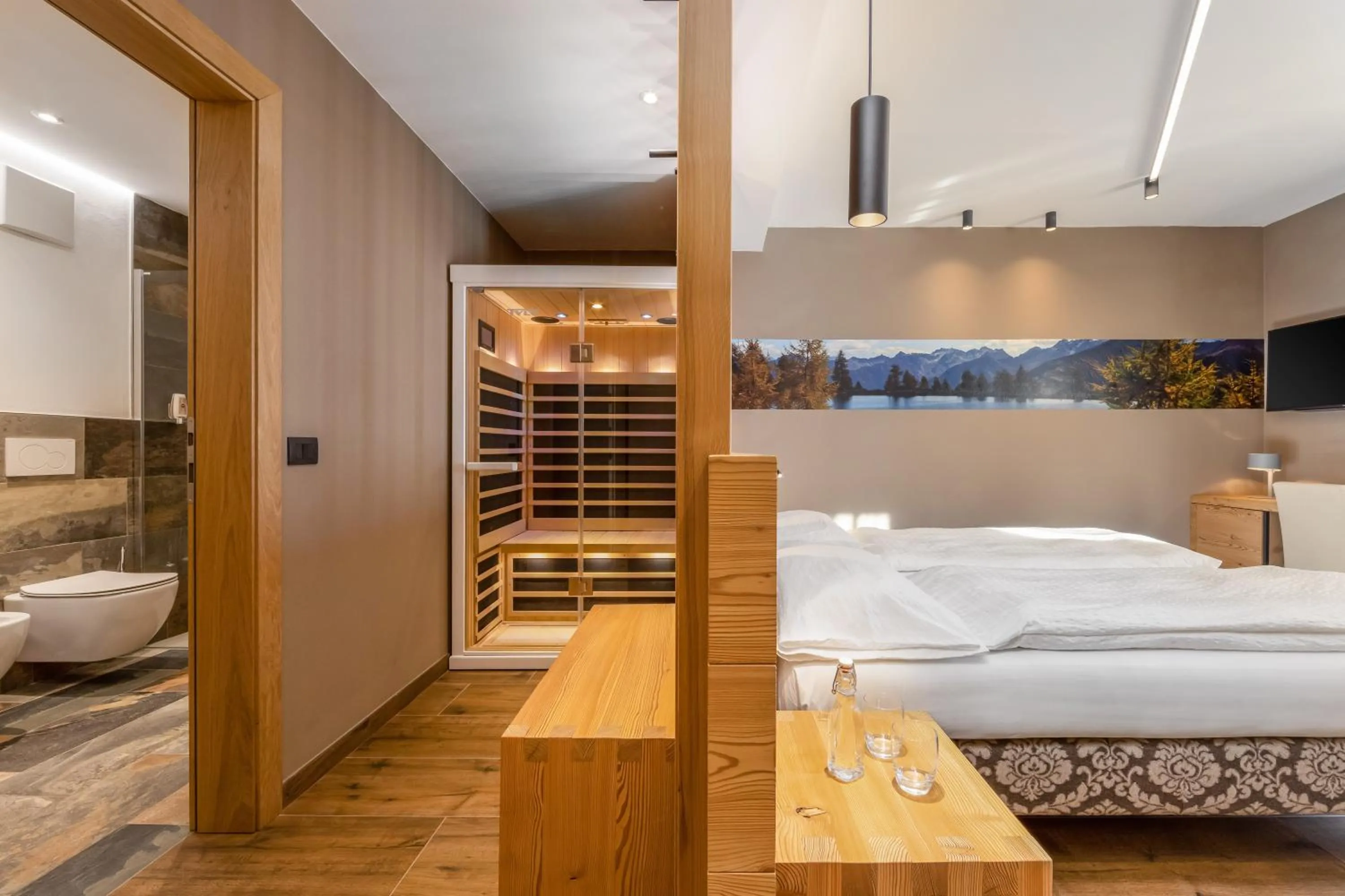 Sauna, Bed in Hotel Vittoria - Ricarica l'anima