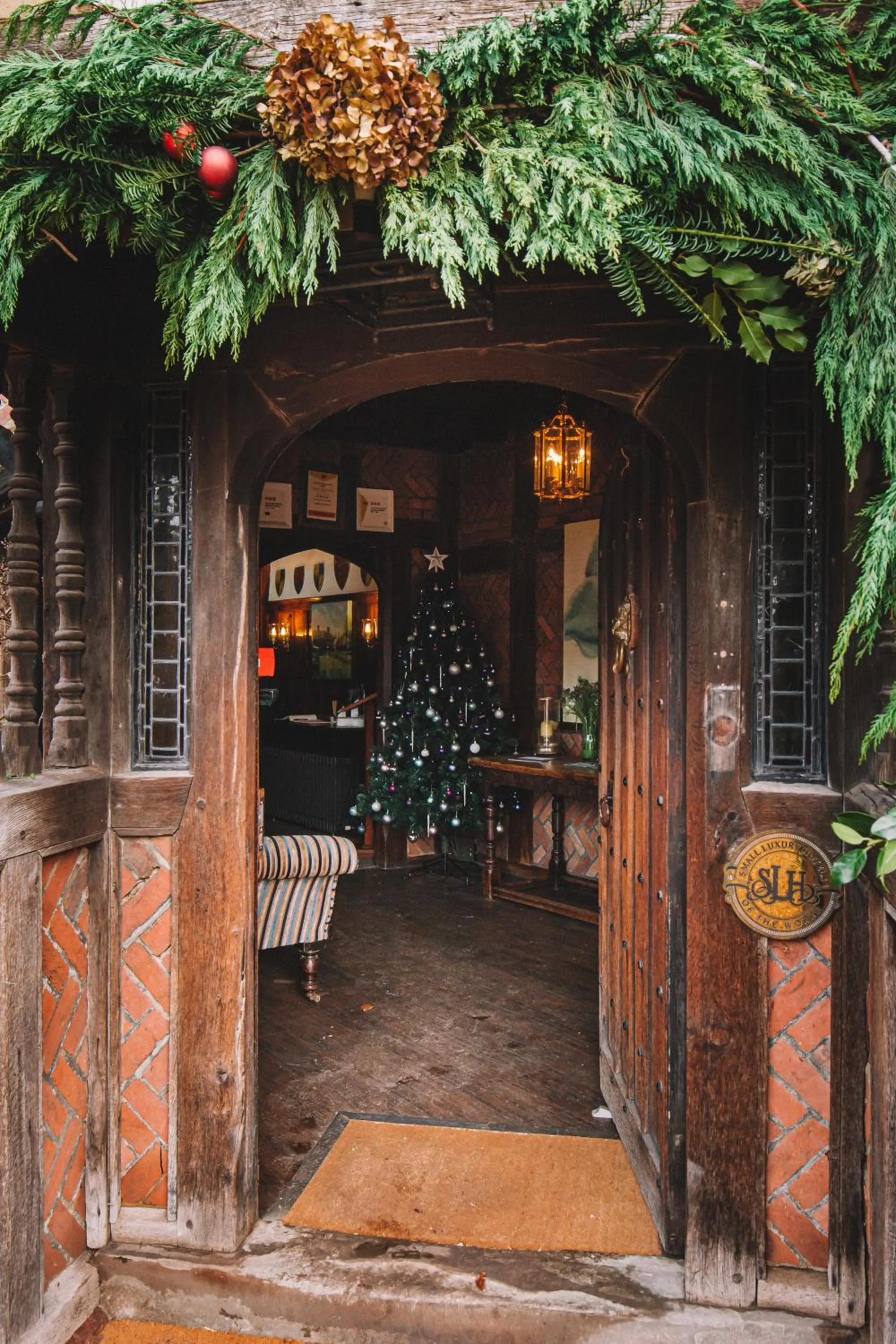 Facade/entrance in Langshott Manor - Luxury Hotel Gatwick