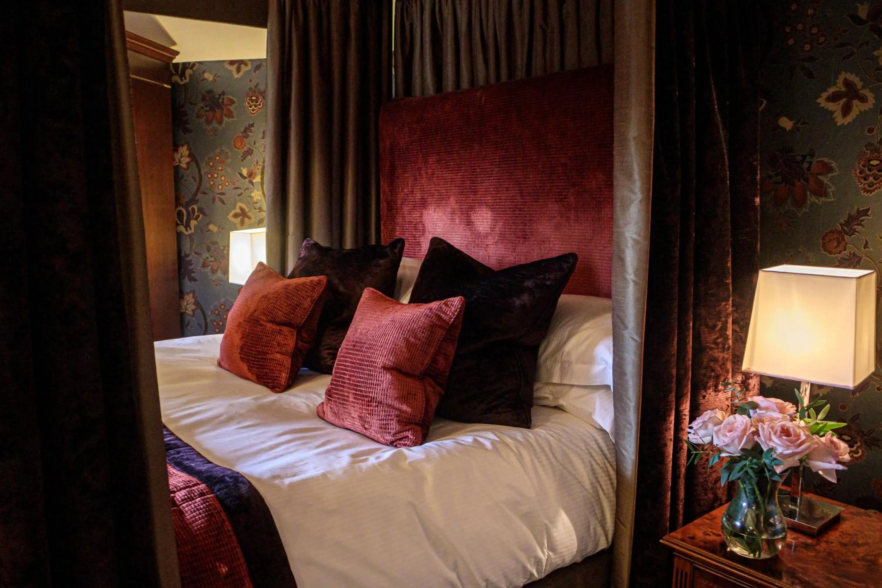 Bed in Langshott Manor - Luxury Hotel Gatwick