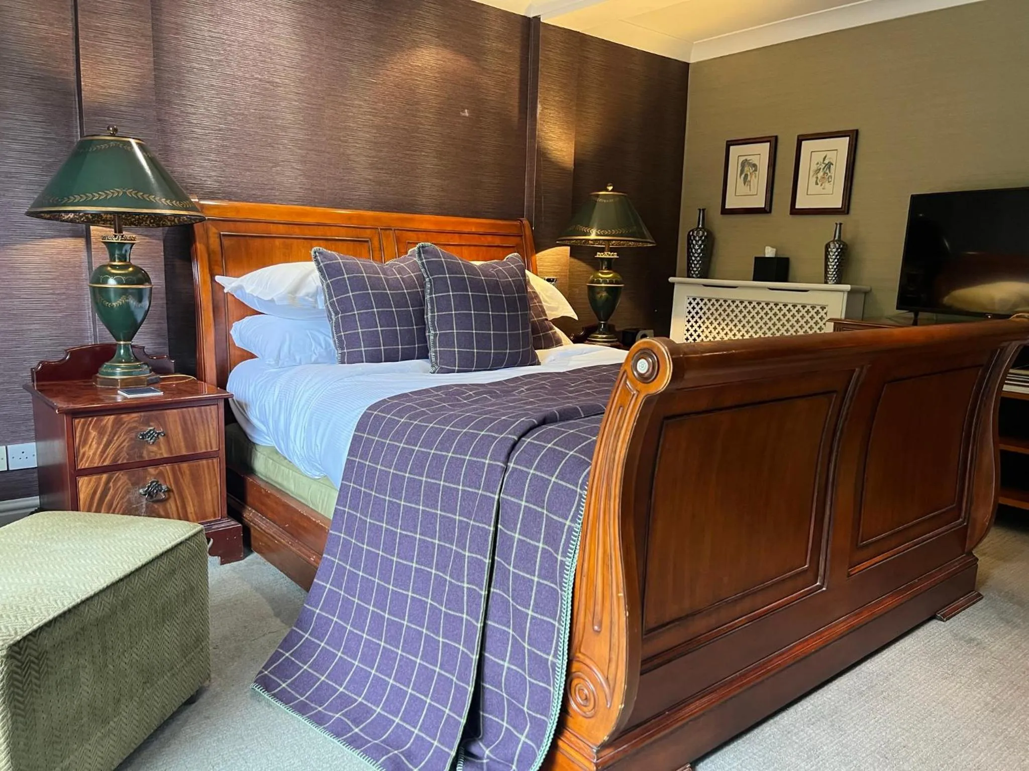 Bed in Langshott Manor - Luxury Hotel Gatwick