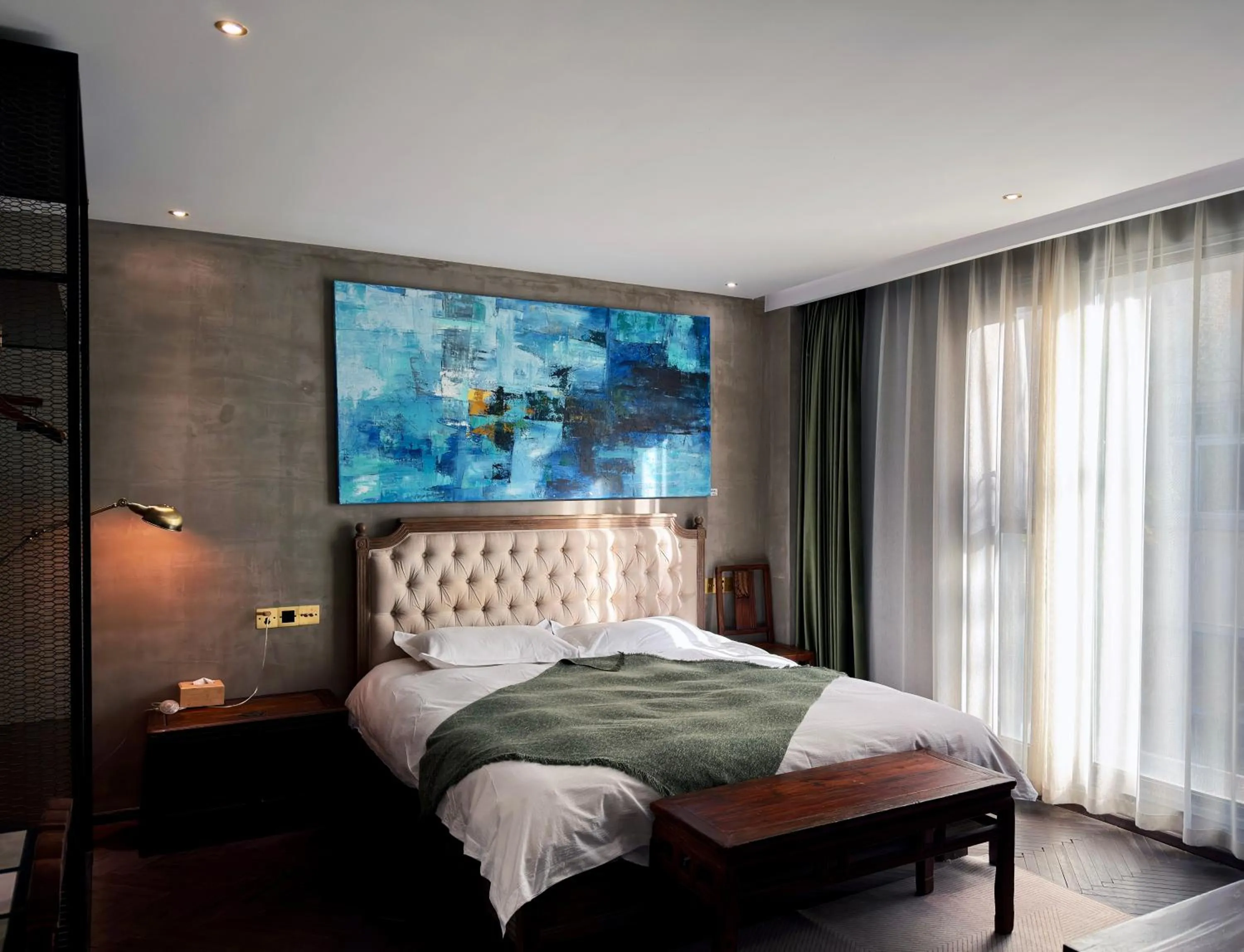 Bedroom, Bed in Suzhou Unique Space Design Art Hotel