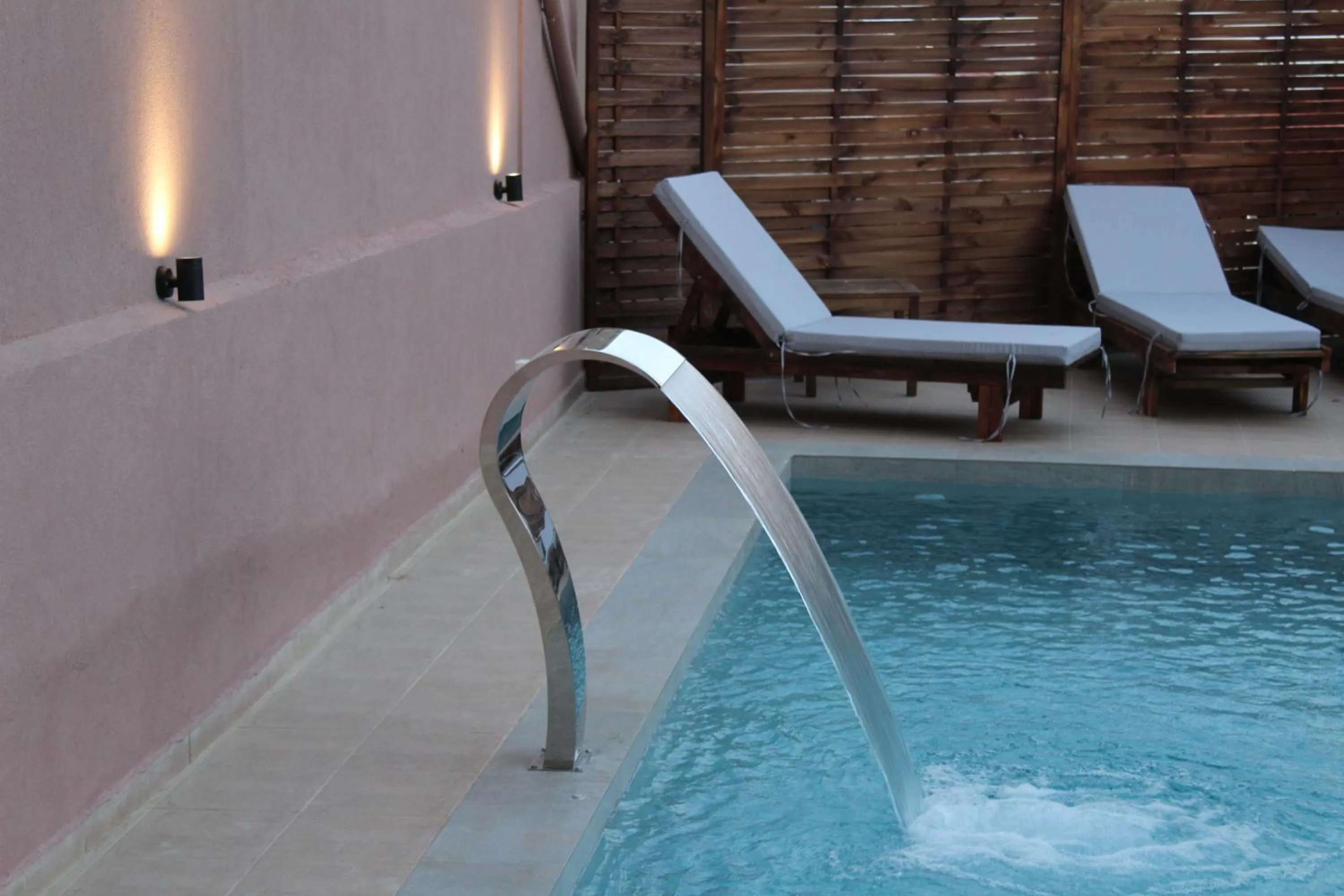 Pool view in Mithos Premium Rooms