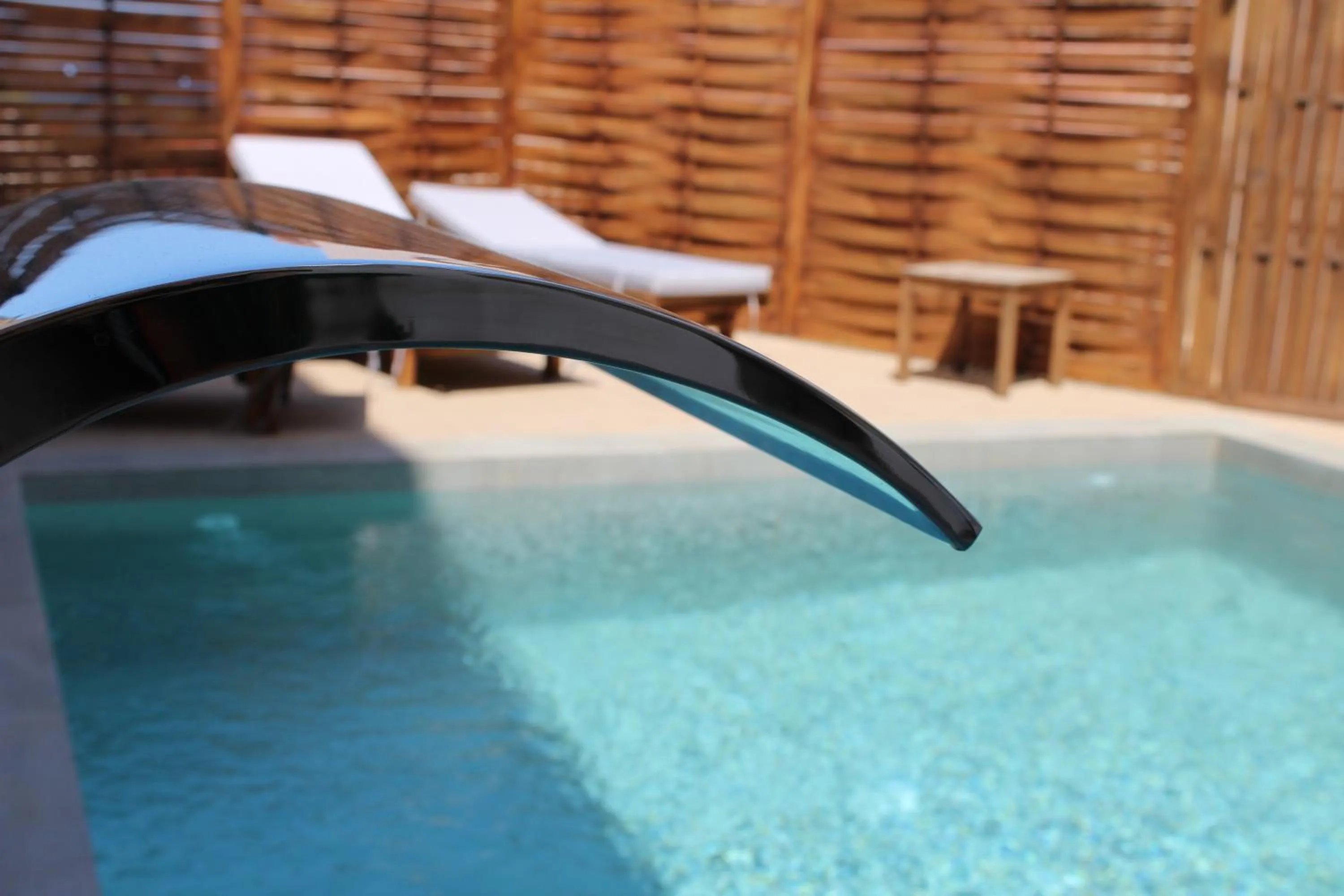 Pool view in Mithos Premium Rooms