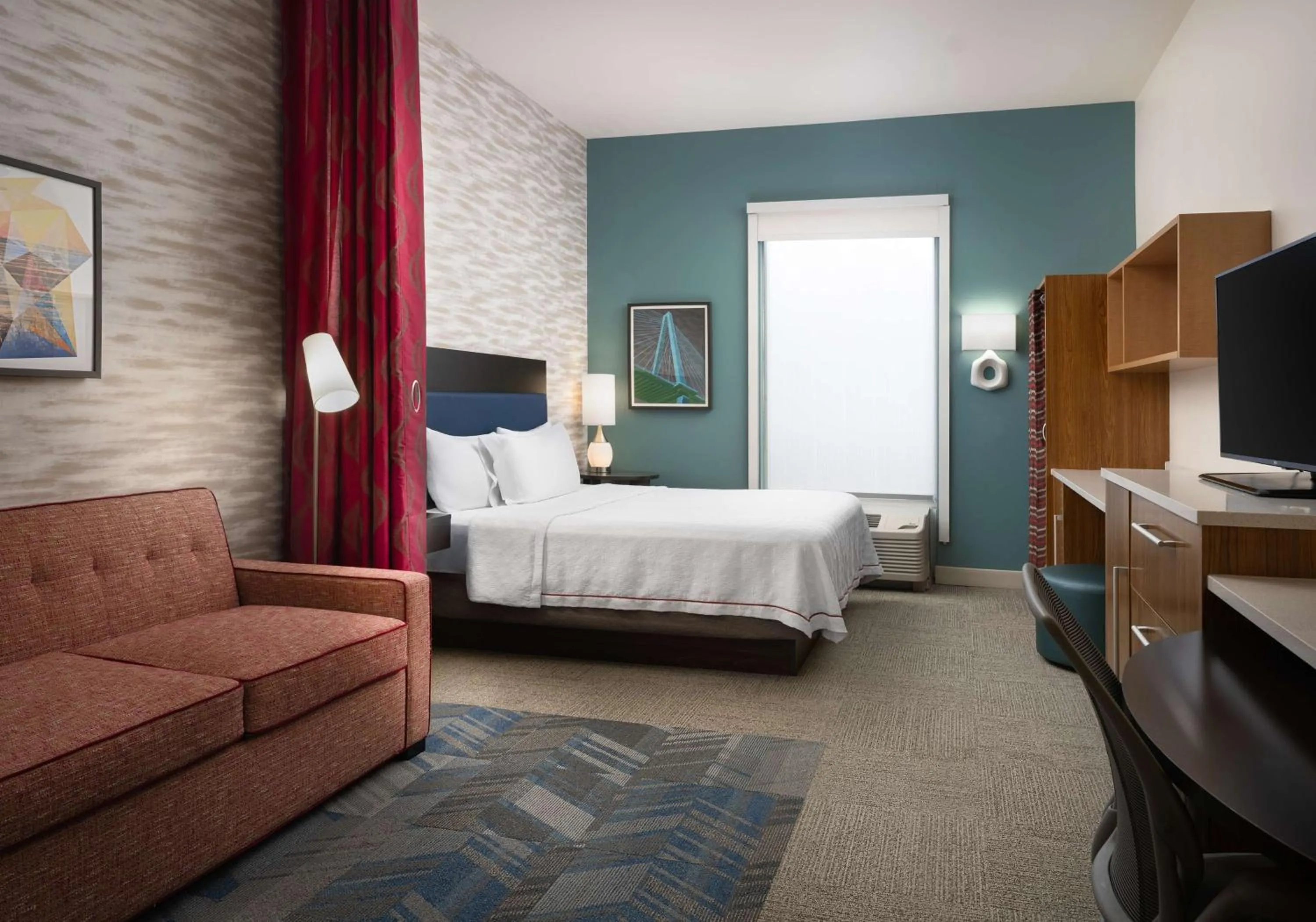 Bedroom, Bed in Home2 Suites by Hilton Charleston Airport Convention Center, SC