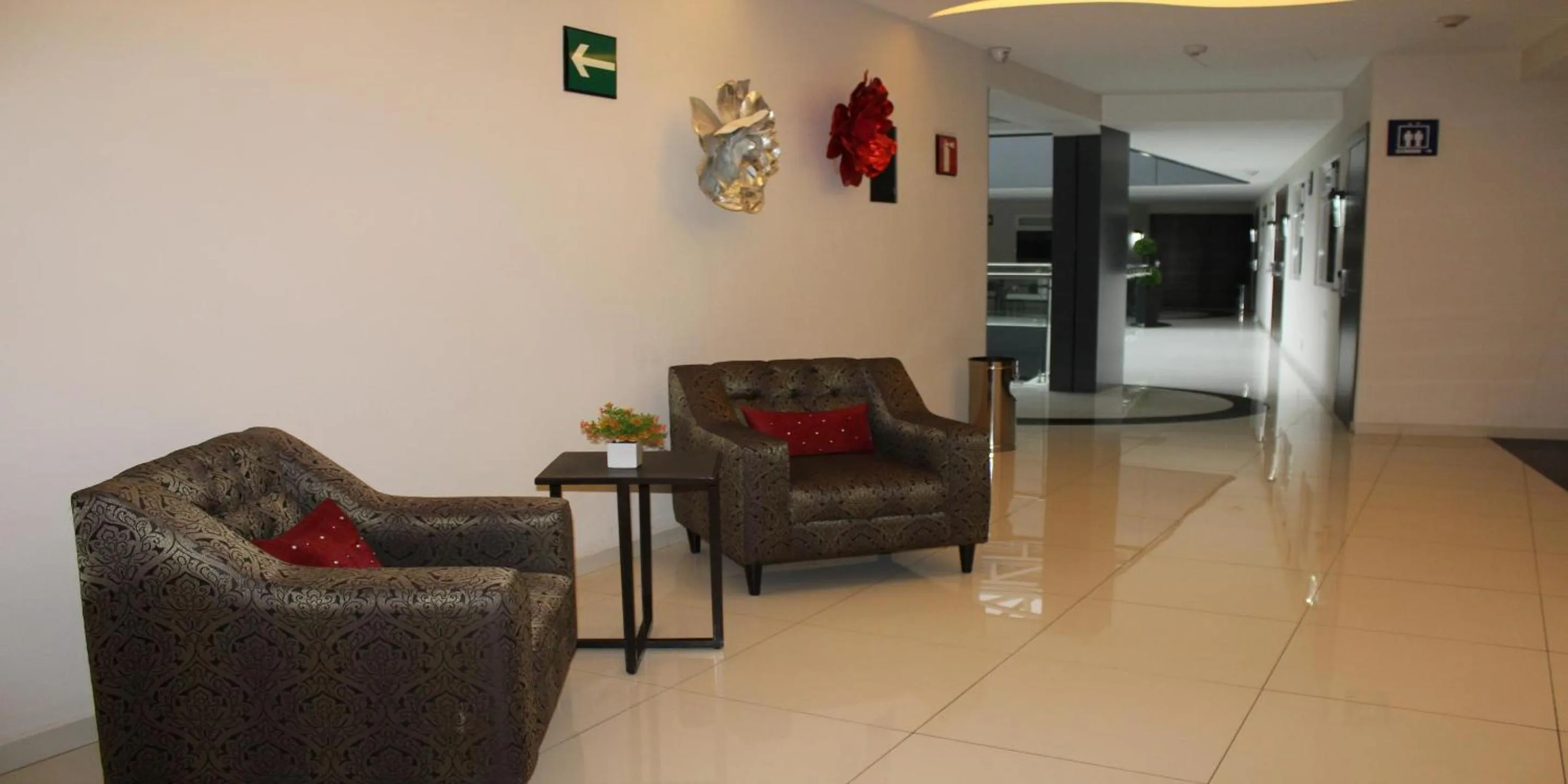 Seating area in Plaza Poblana