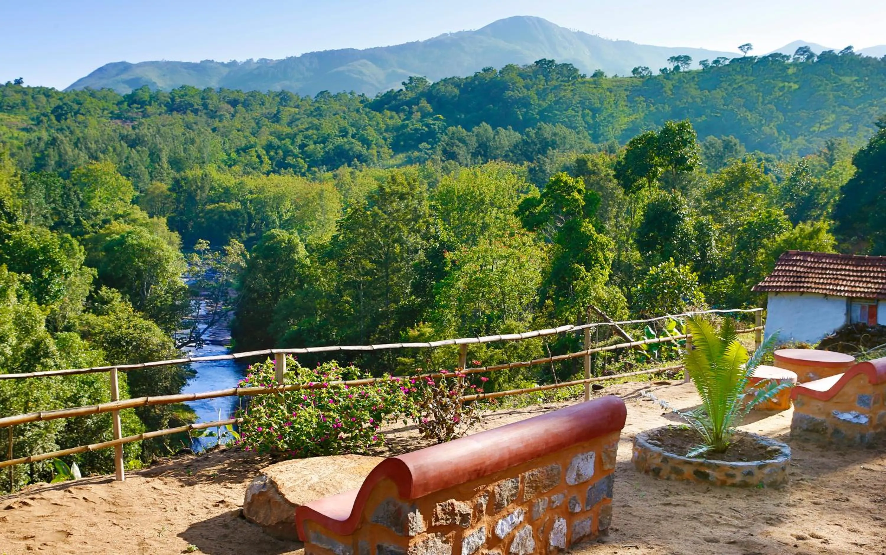 Seating area in Elephant Valley Eco Farm Hotel