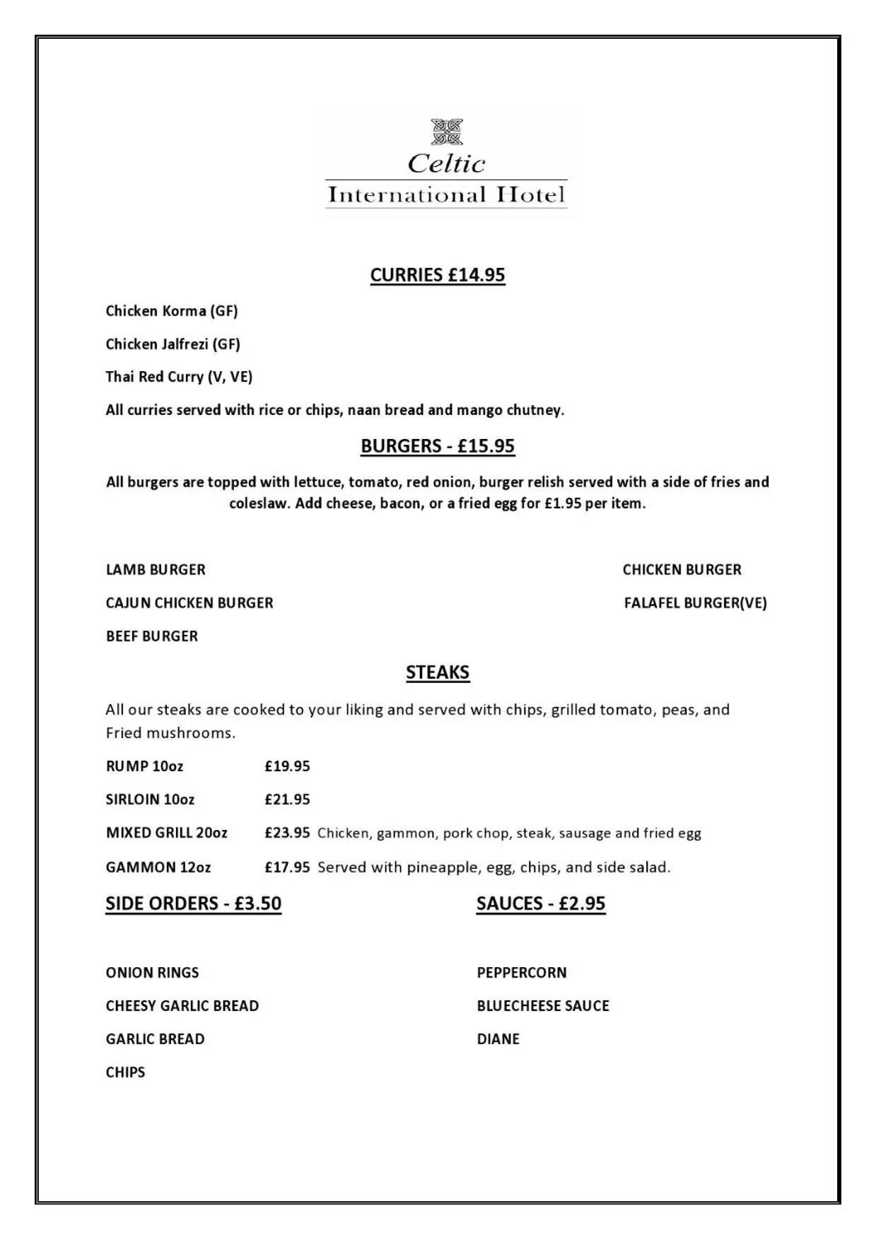 Restaurant/places to eat in Celtic International Hotel Cardiff Airport