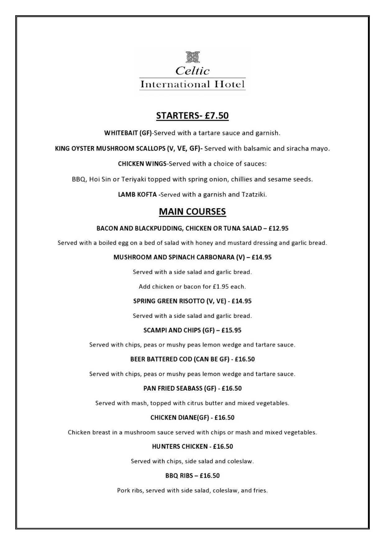 Restaurant/places to eat in Celtic International Hotel Cardiff Airport