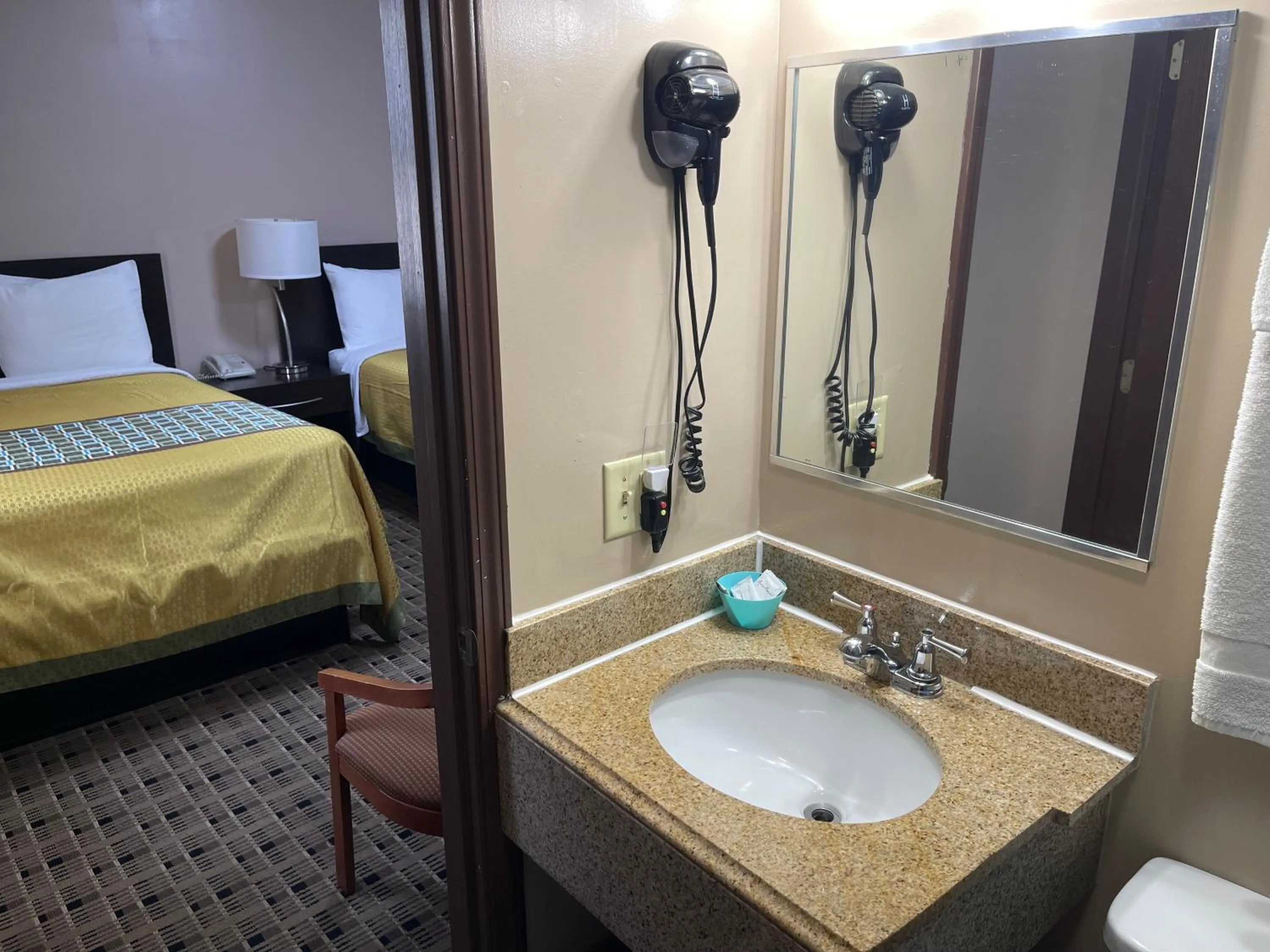 Bathroom, Bed in Economy Inn & Suites