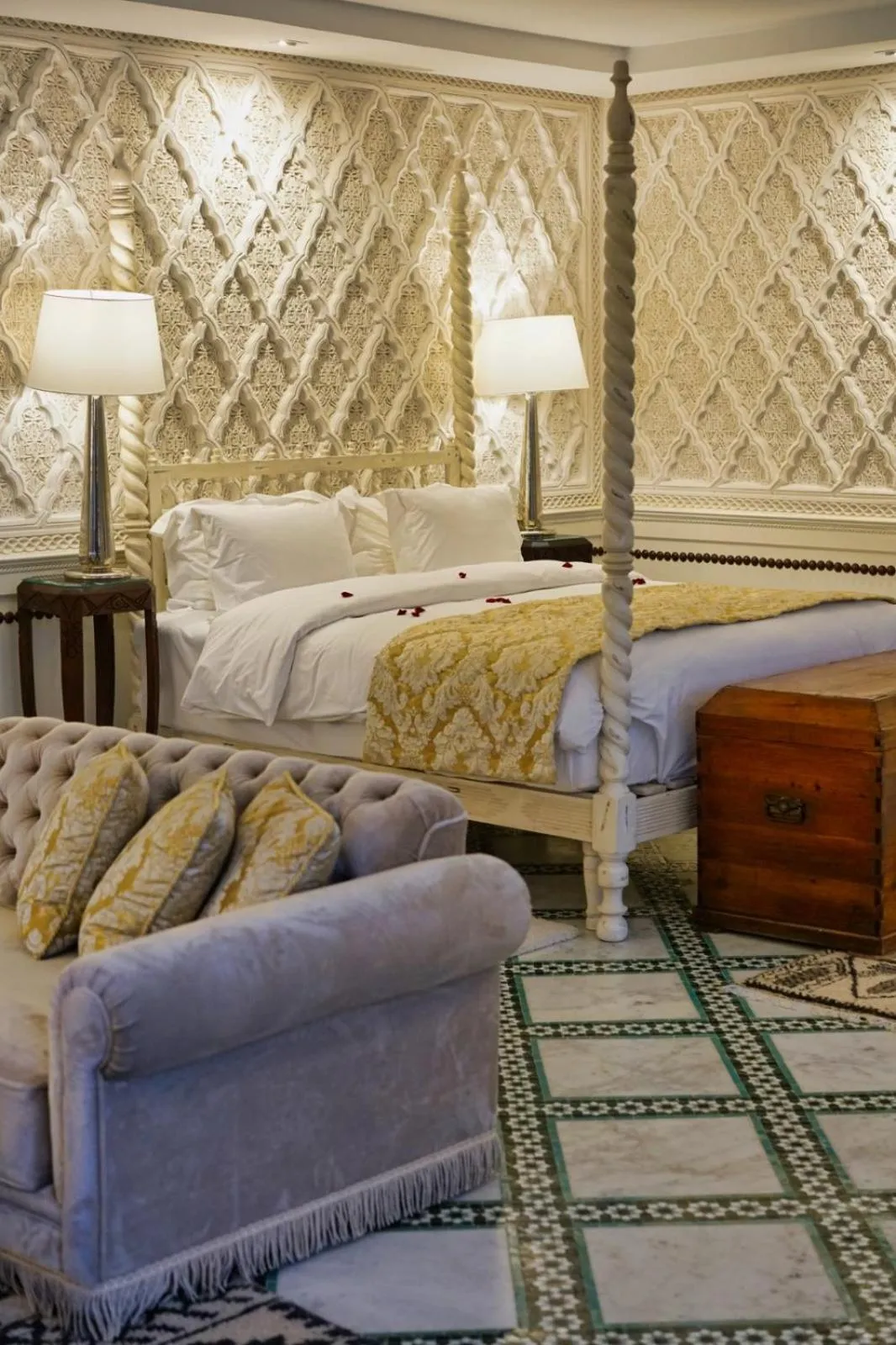 Bedroom, Bed in Riad Maison Bleue and Spa