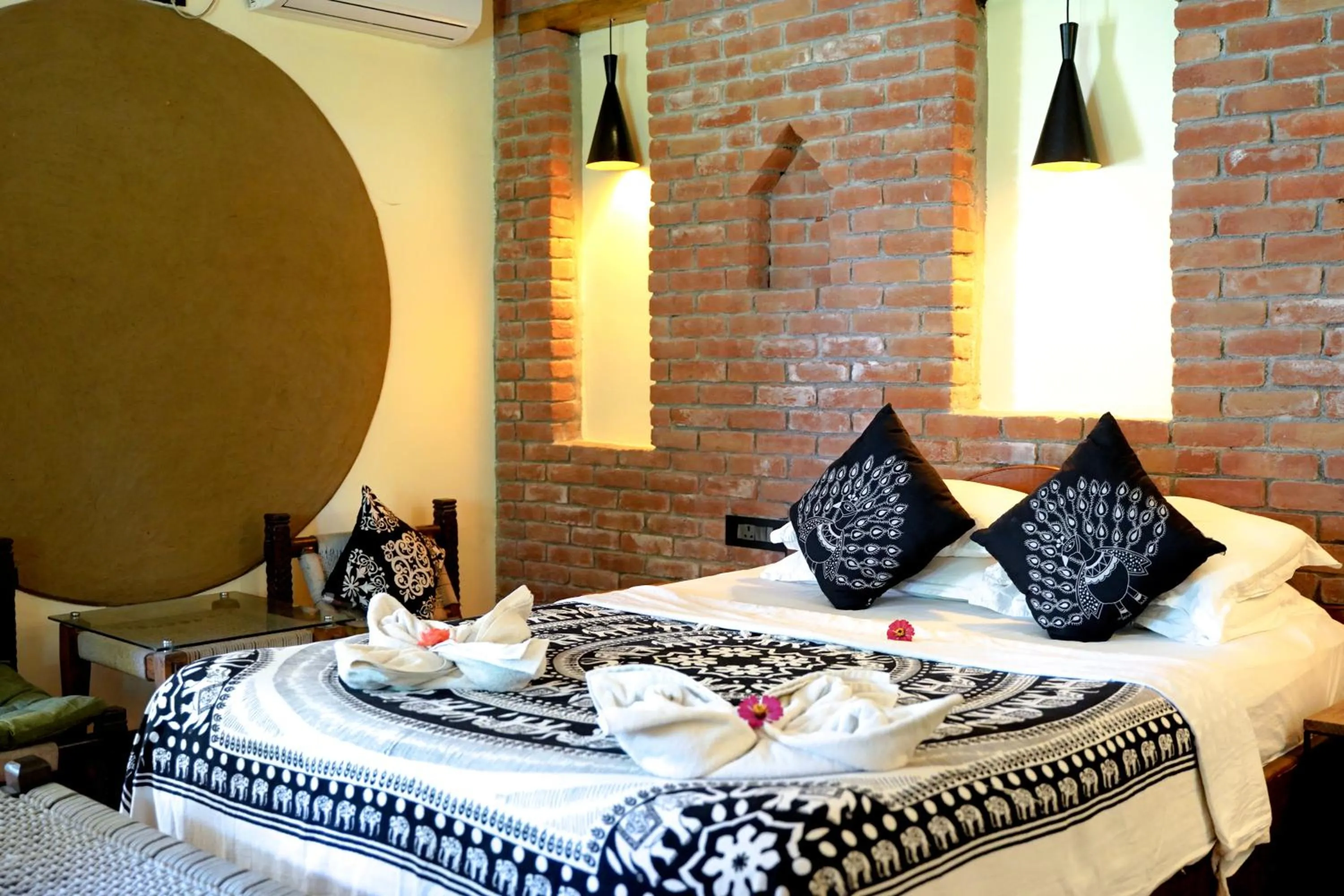 Bed in Sapana Village Lodge