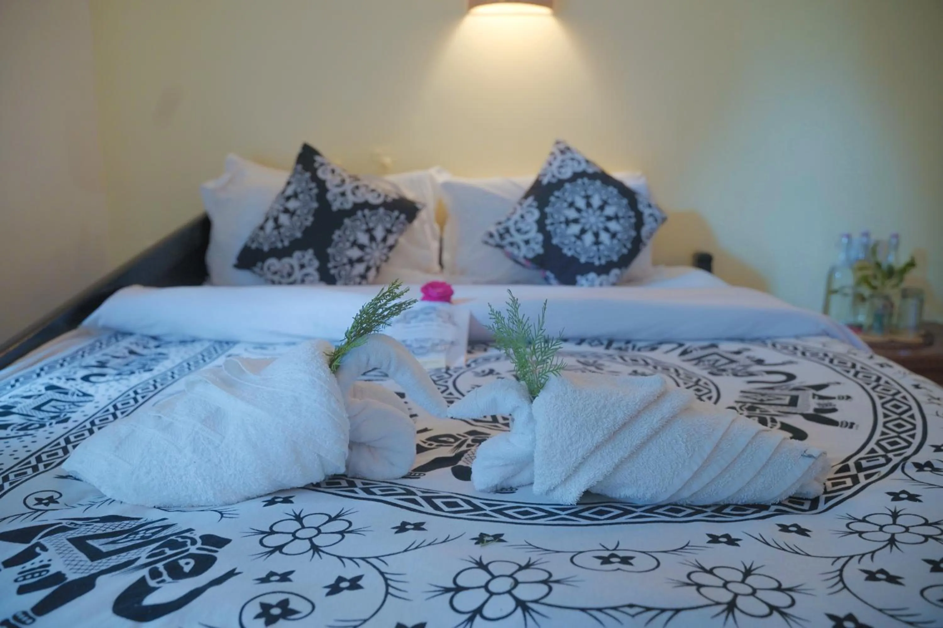 Bed in Sapana Village Lodge