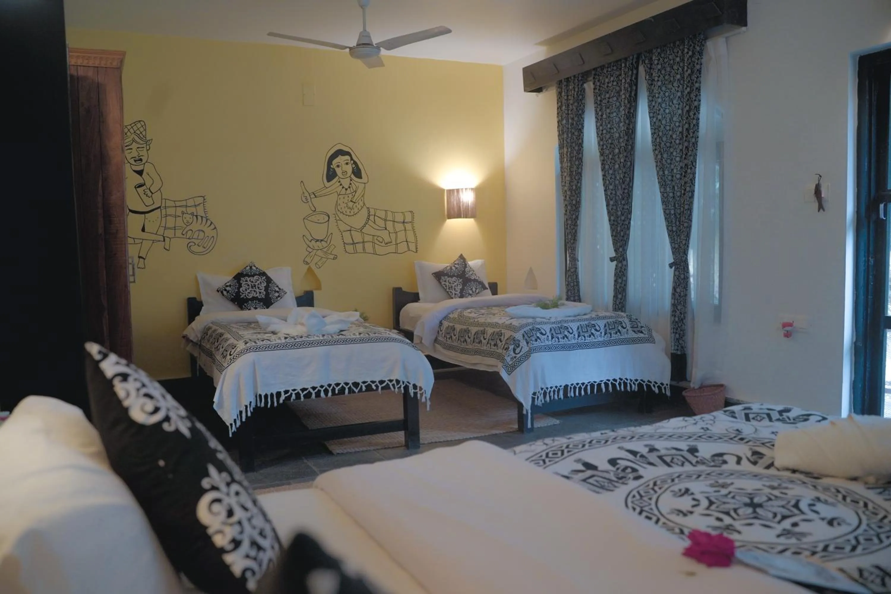 Bed in Sapana Village Lodge