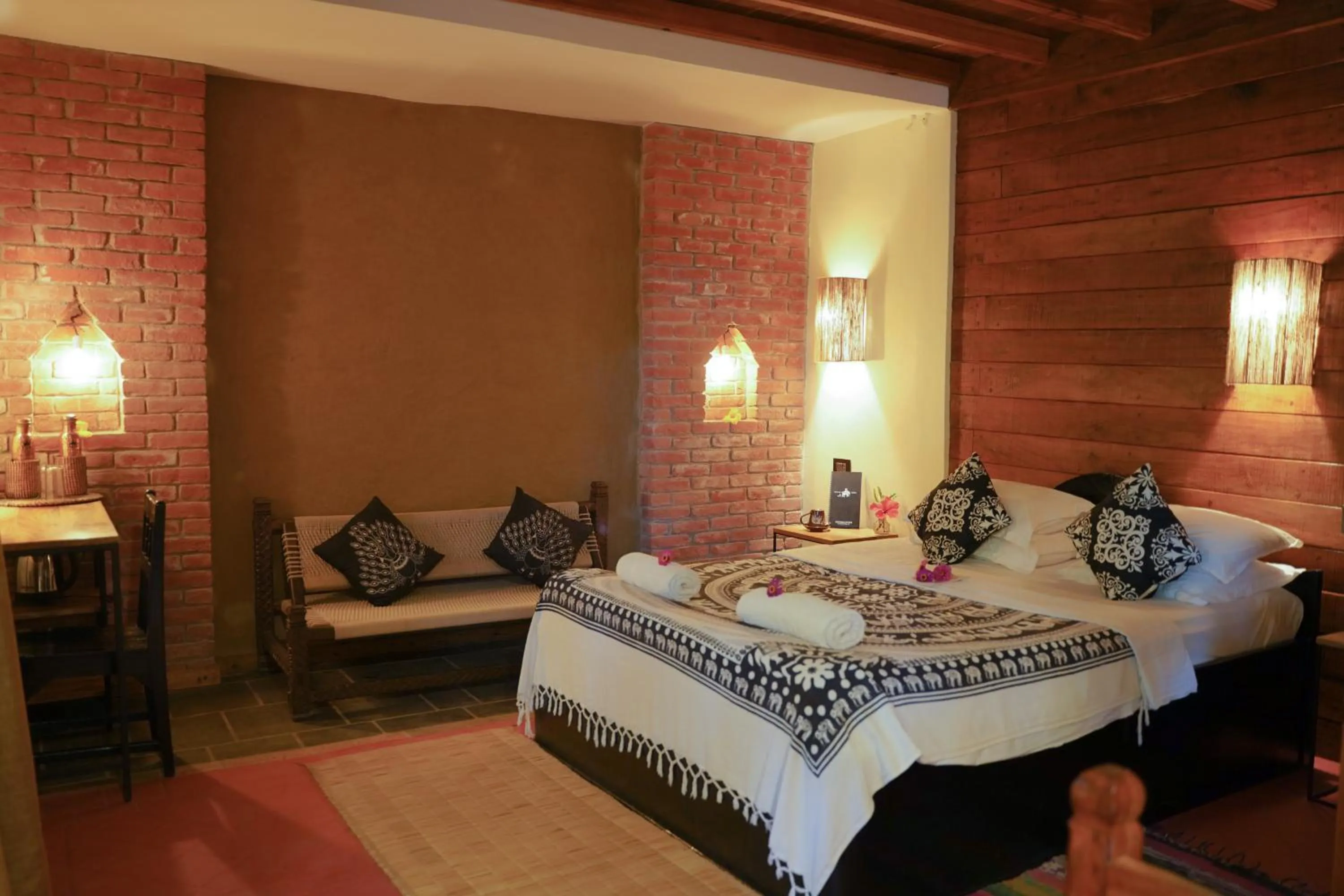 Bed in Sapana Village Lodge
