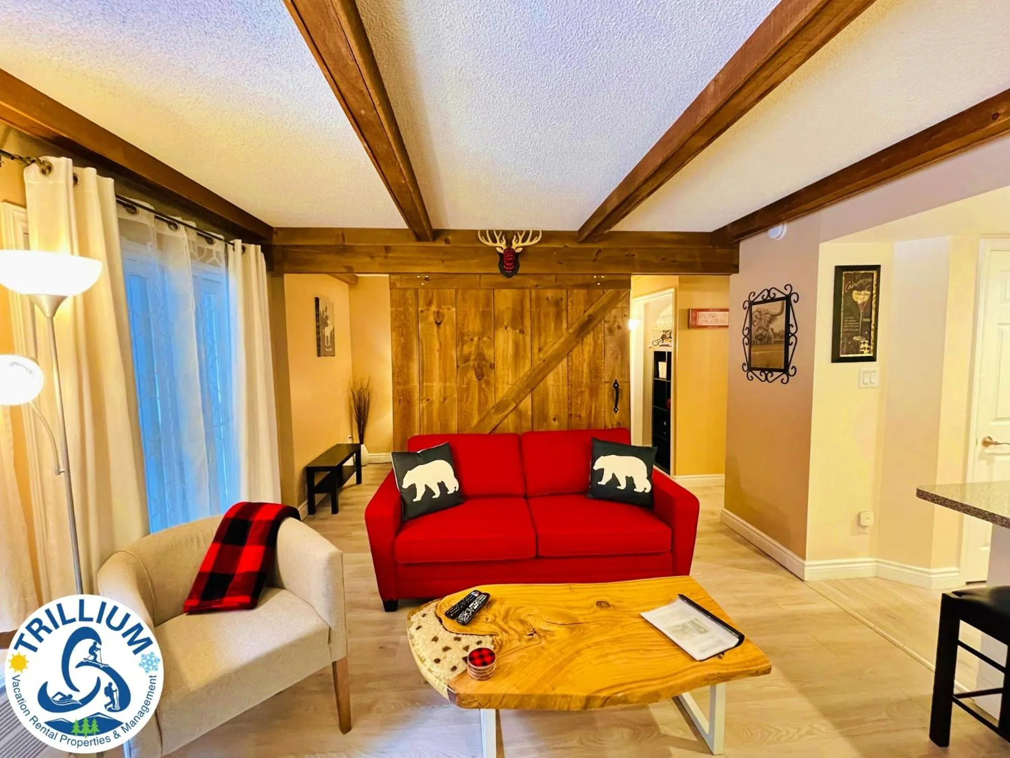 Bed in Rustic Mountainside Chalet