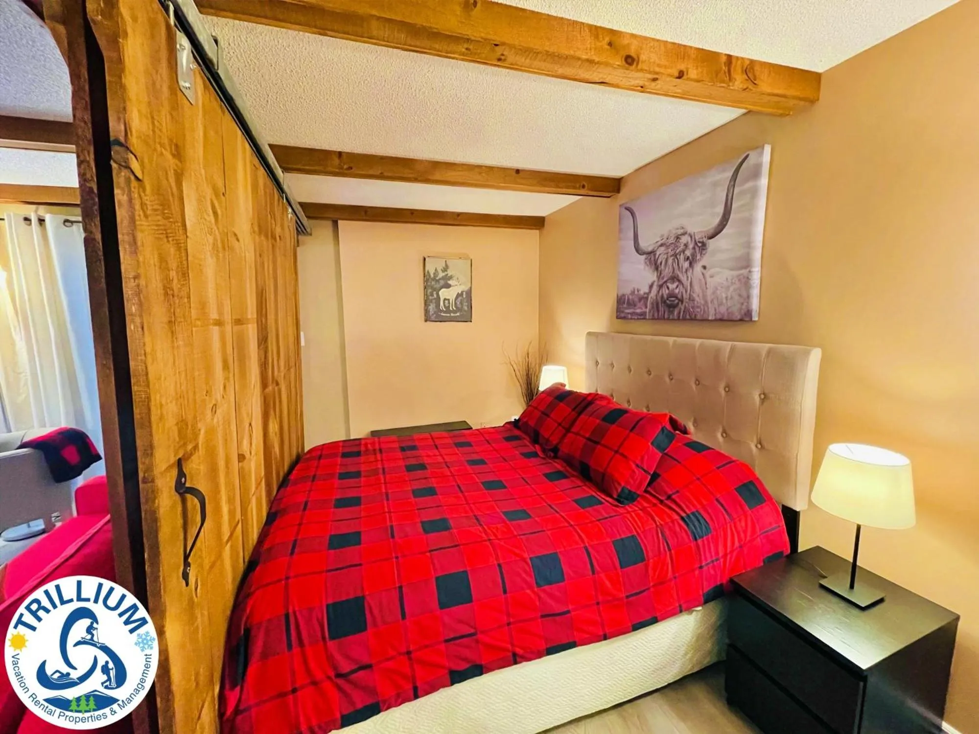 Bed in Rustic Mountainside Chalet