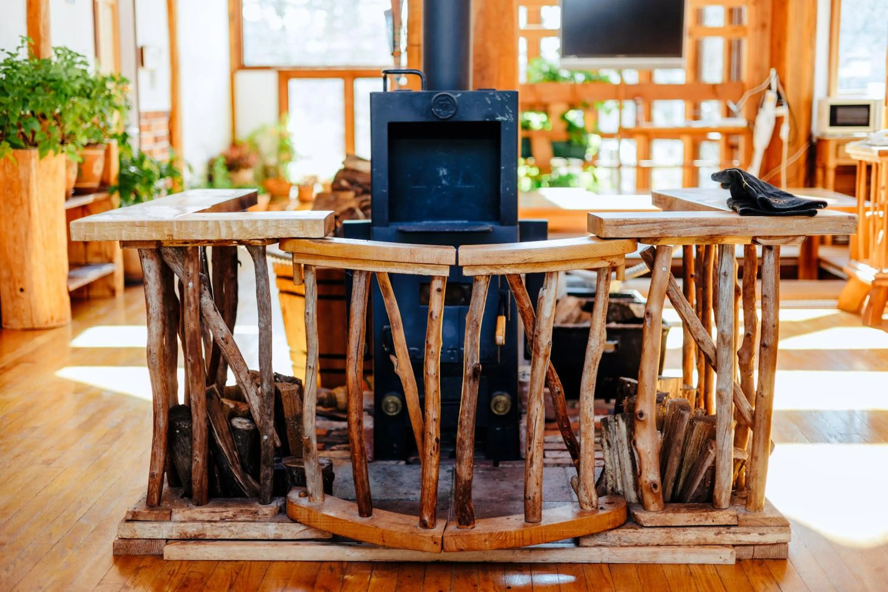Communal lounge/ TV room in Hakuba Pension & Log Hotel Meteor