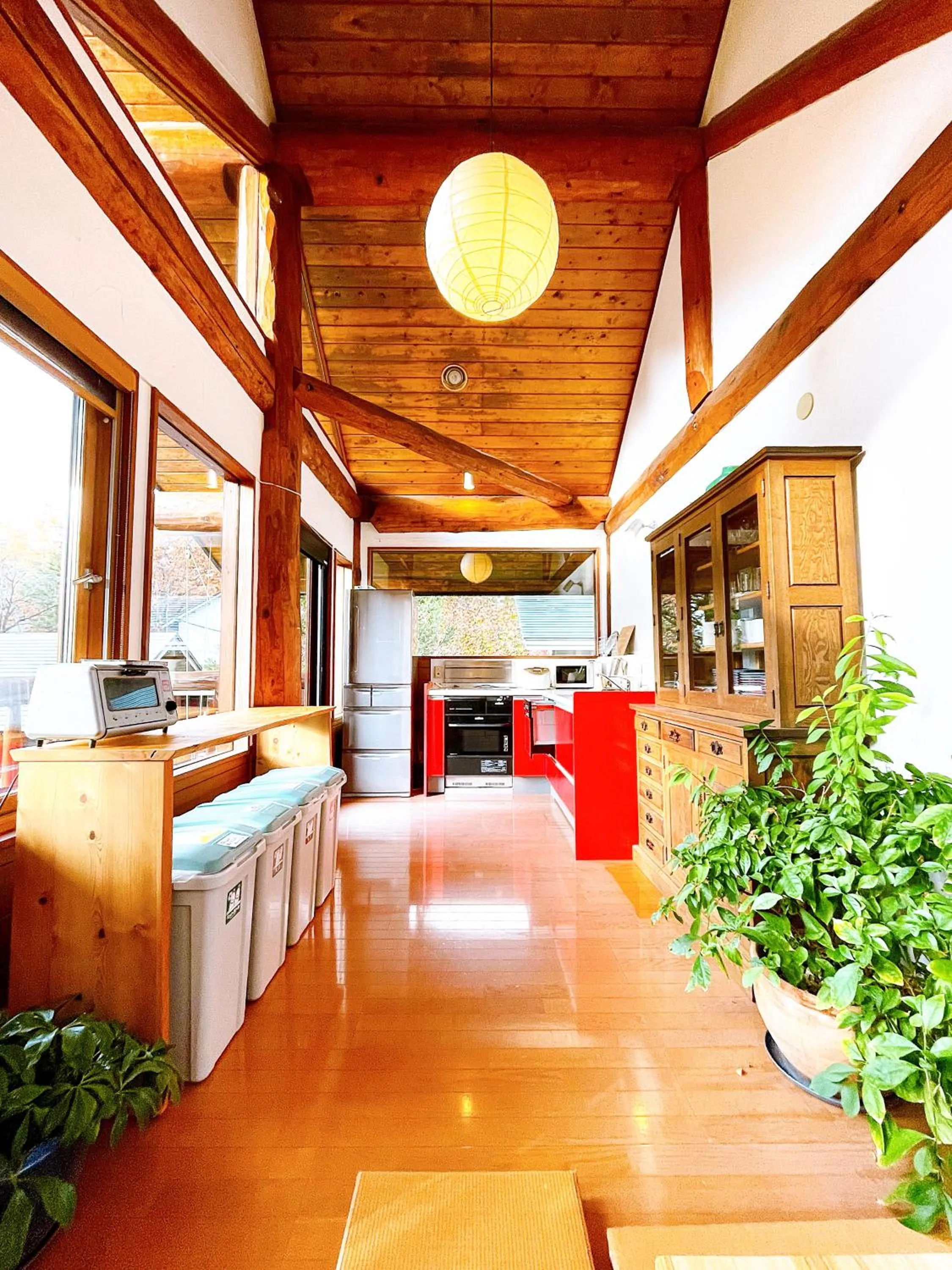 Kitchen or kitchenette in Hakuba Pension & Log Hotel Meteor
