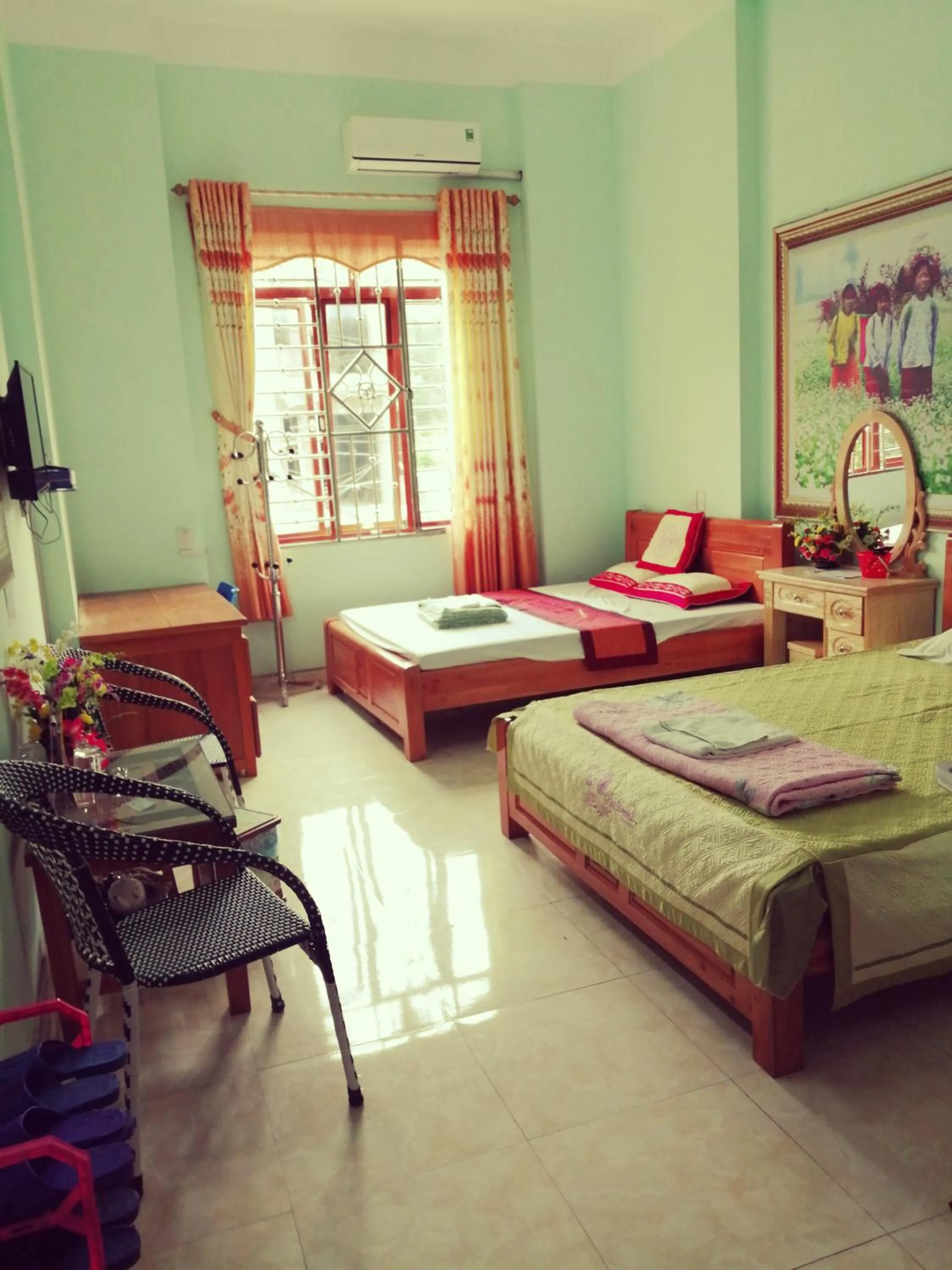 Bed in Yen Minh Hotel Thien An