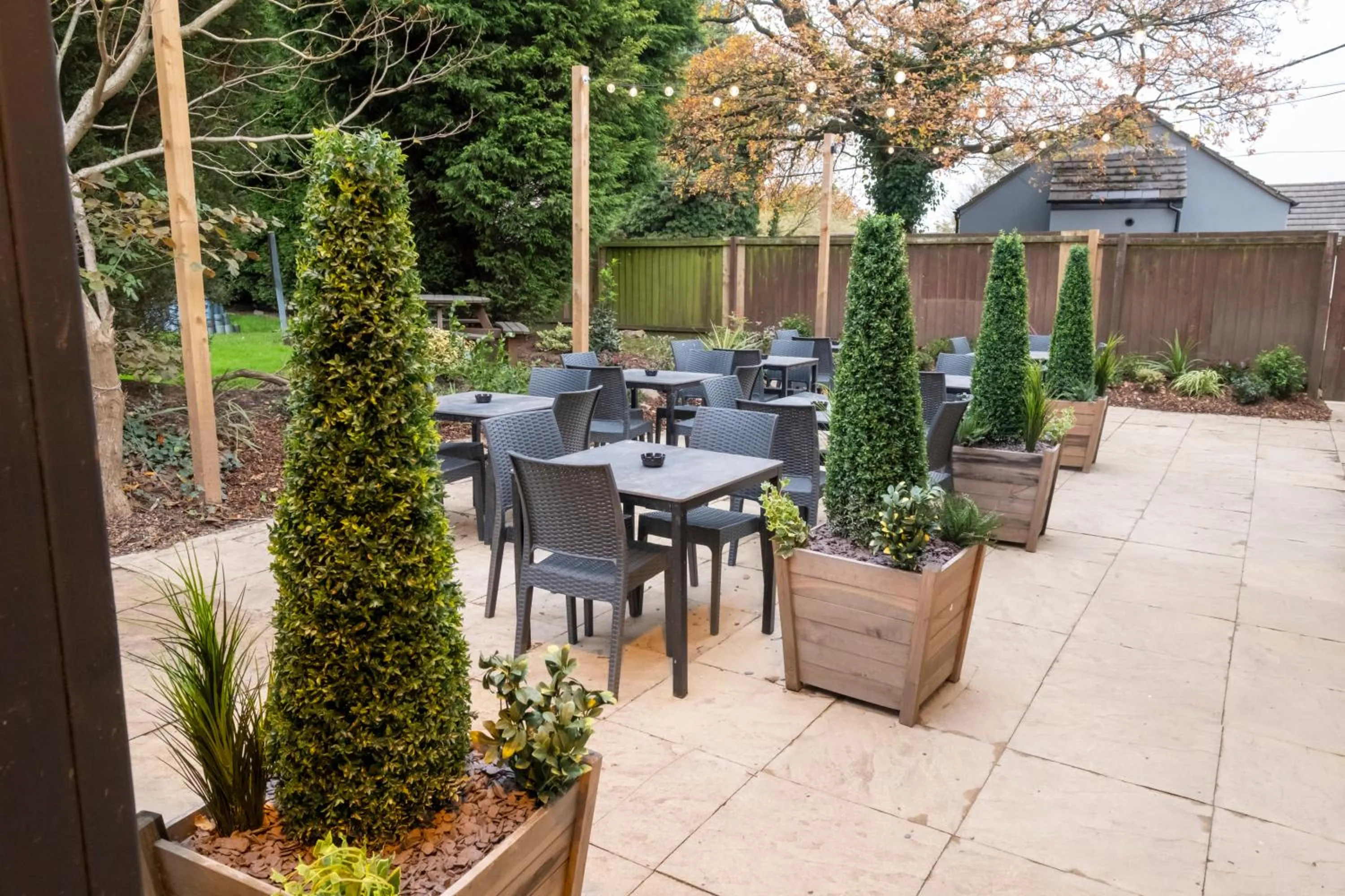 Patio in Charnwood Arms By Greene King Inns