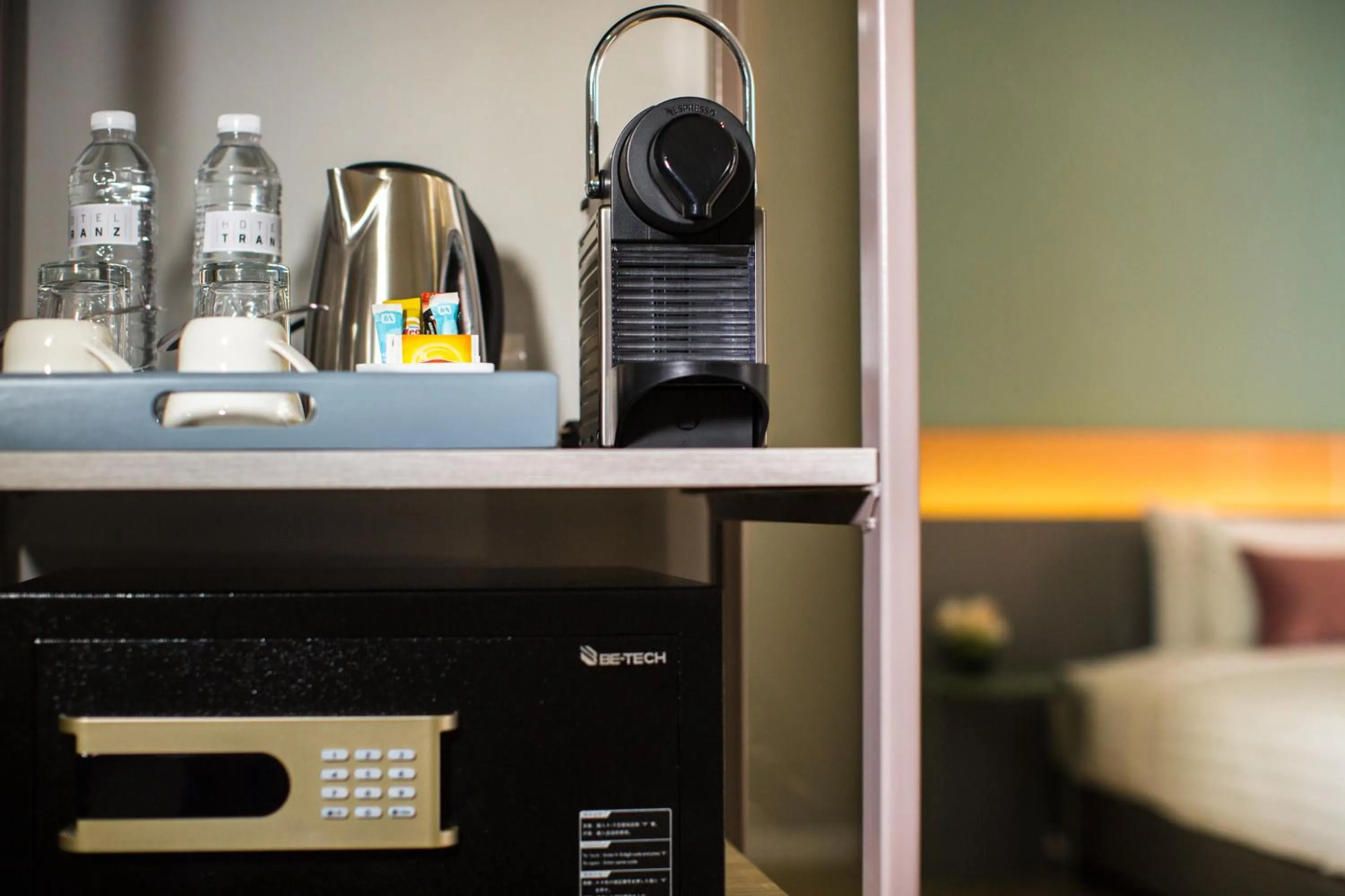 Coffee/tea facilities, Bed in Hotel Tranz