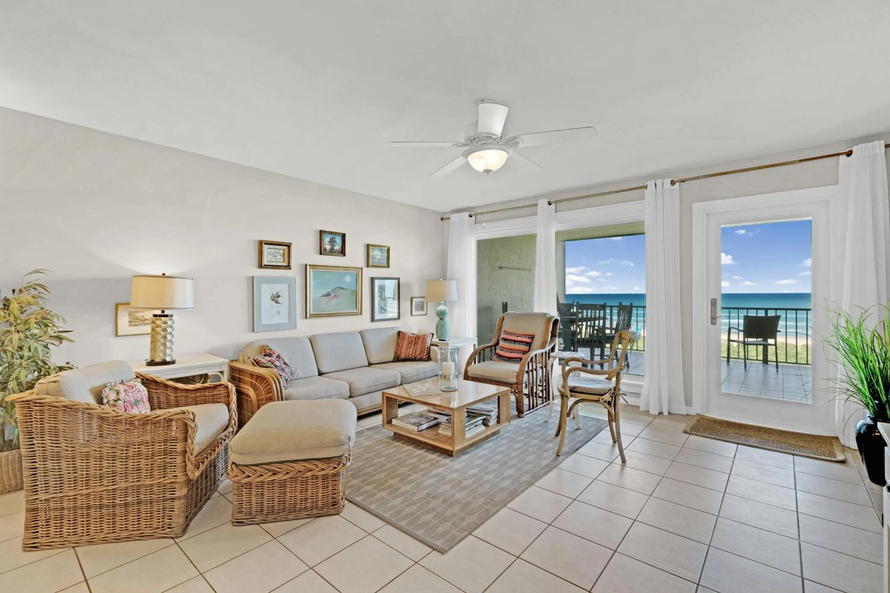 Living room in Beach House Condo Unit #401