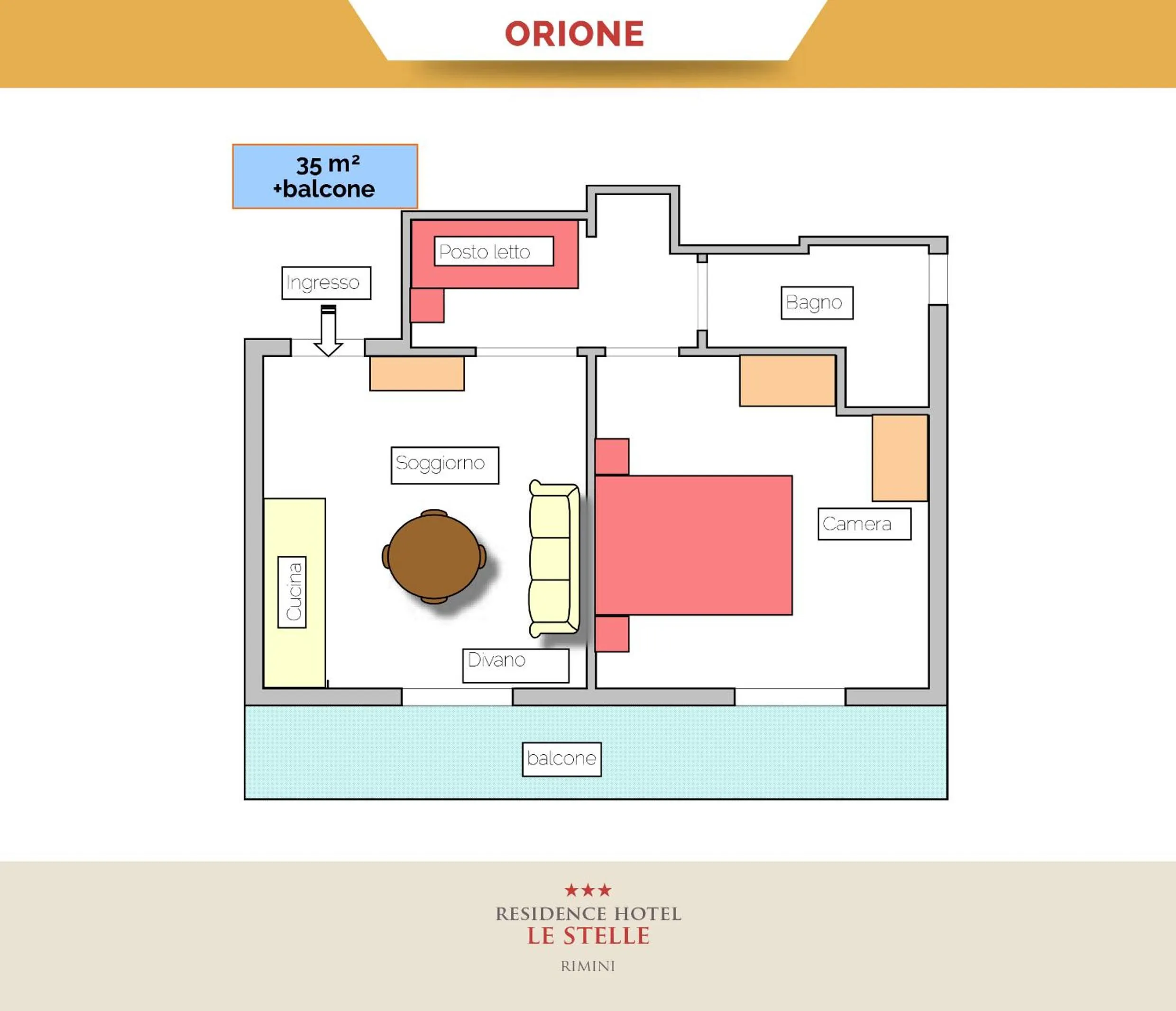 Floor plan in Residence Hotel Le Stelle