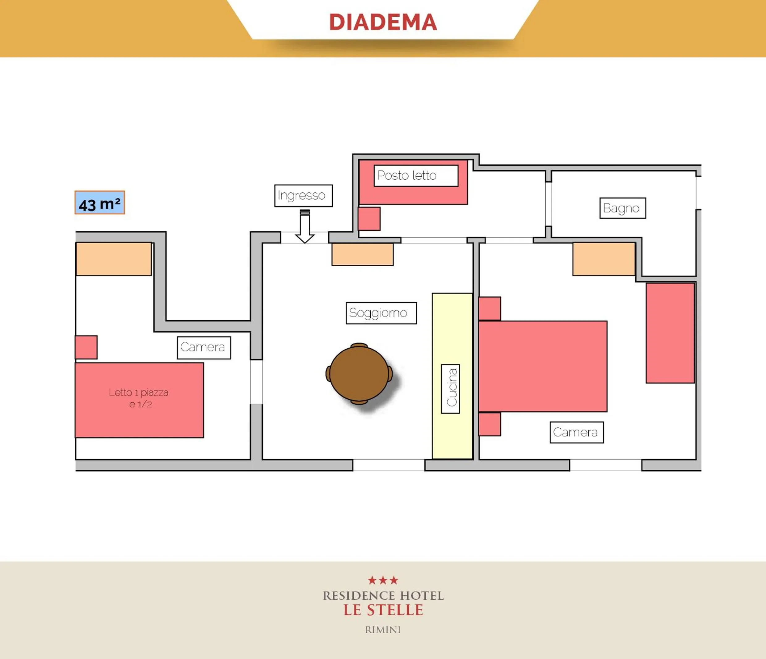 Floor plan in Residence Hotel Le Stelle
