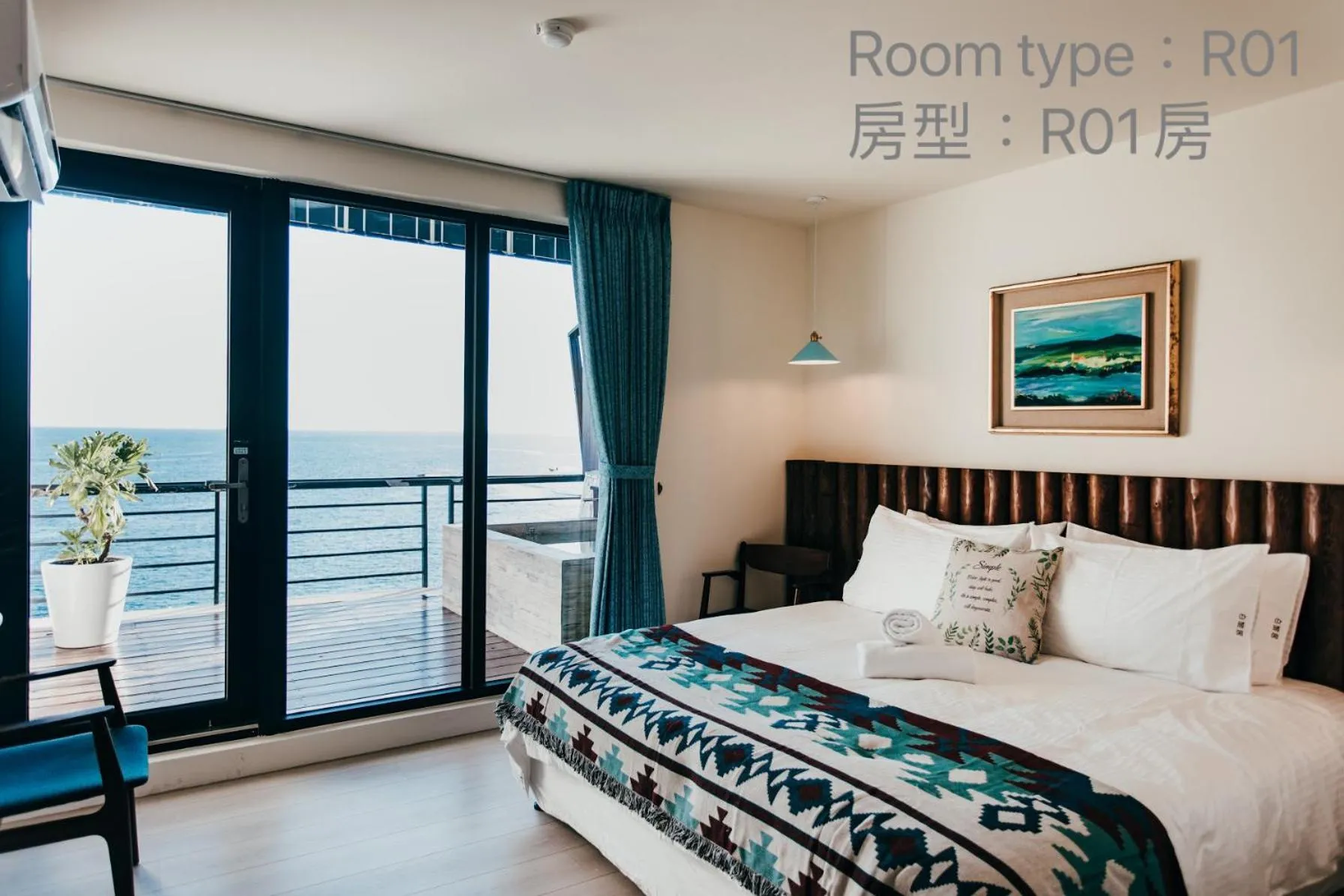 Sea view, Bed in Chuanfanrock Haku Beach Days Inn