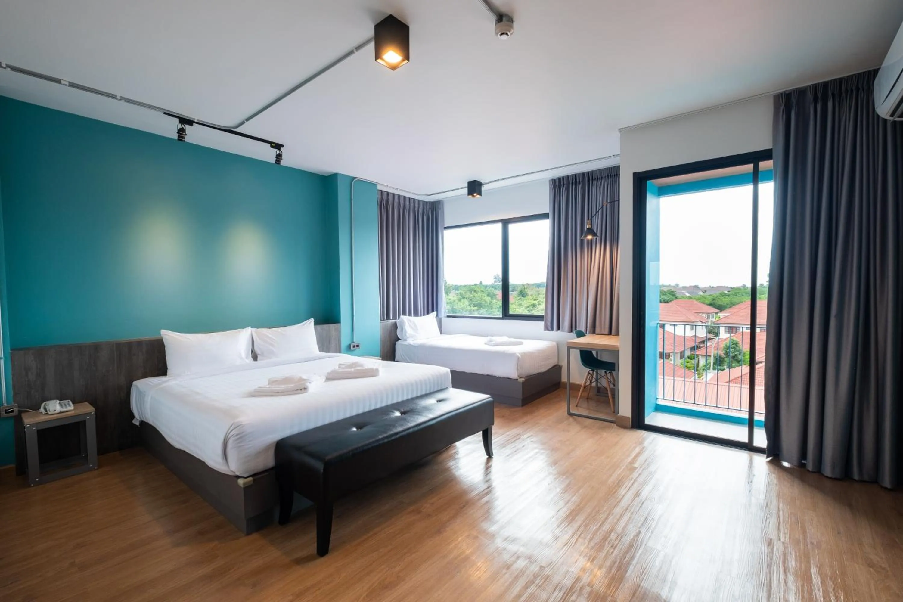 Bed in S.22 Hotel Suratthani