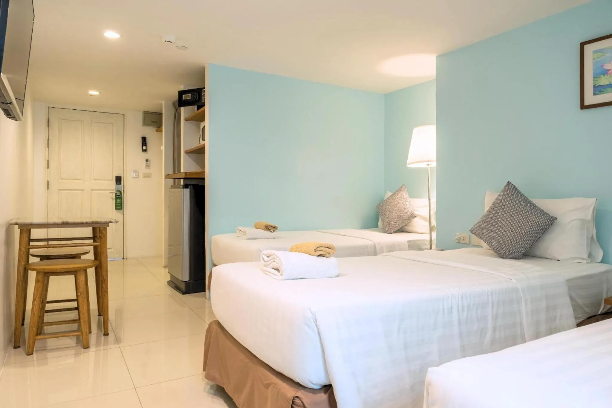 Bed in Sabai Sathorn Service Apartment