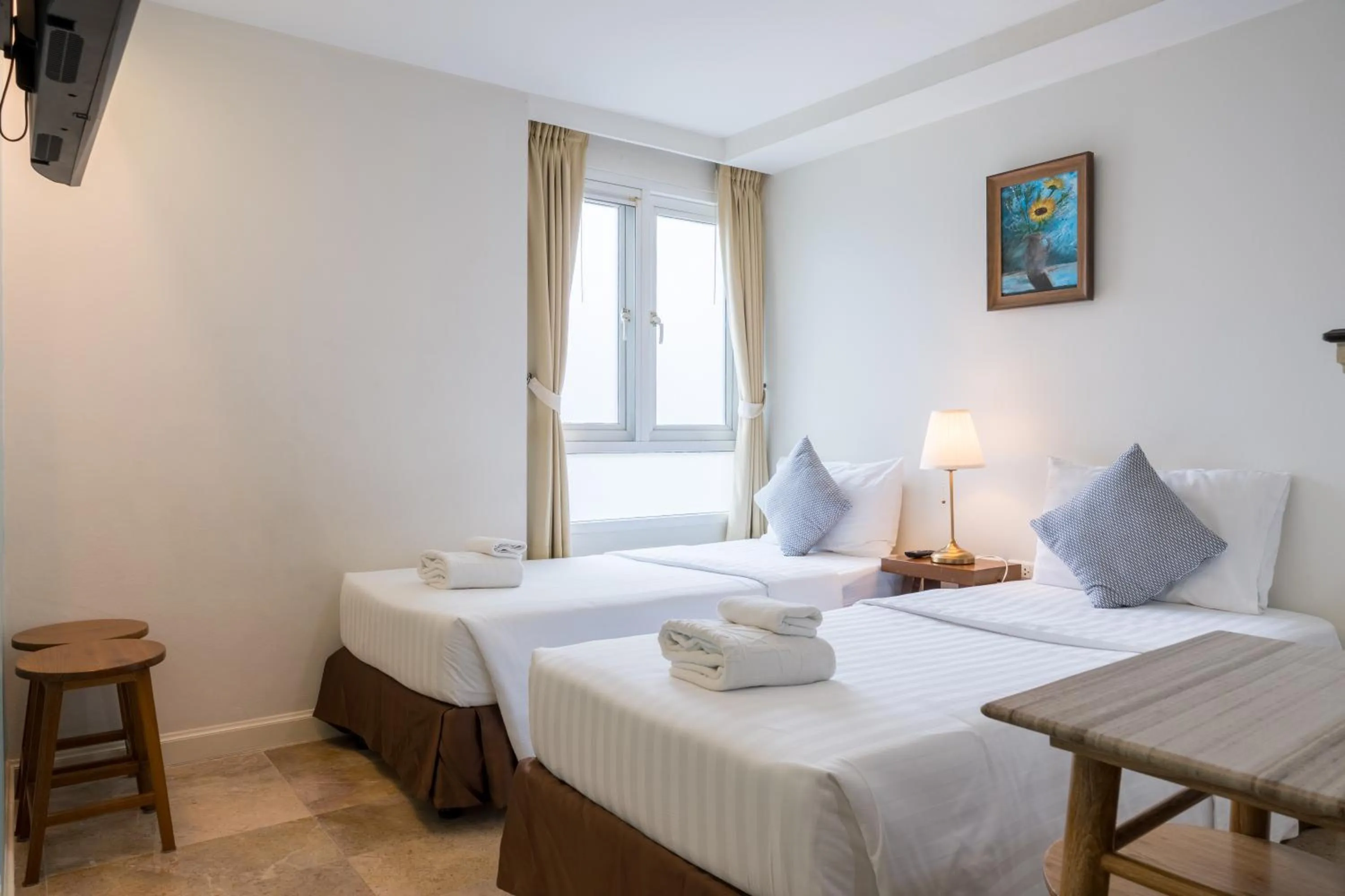 Bed in Sabai Sathorn Service Apartment