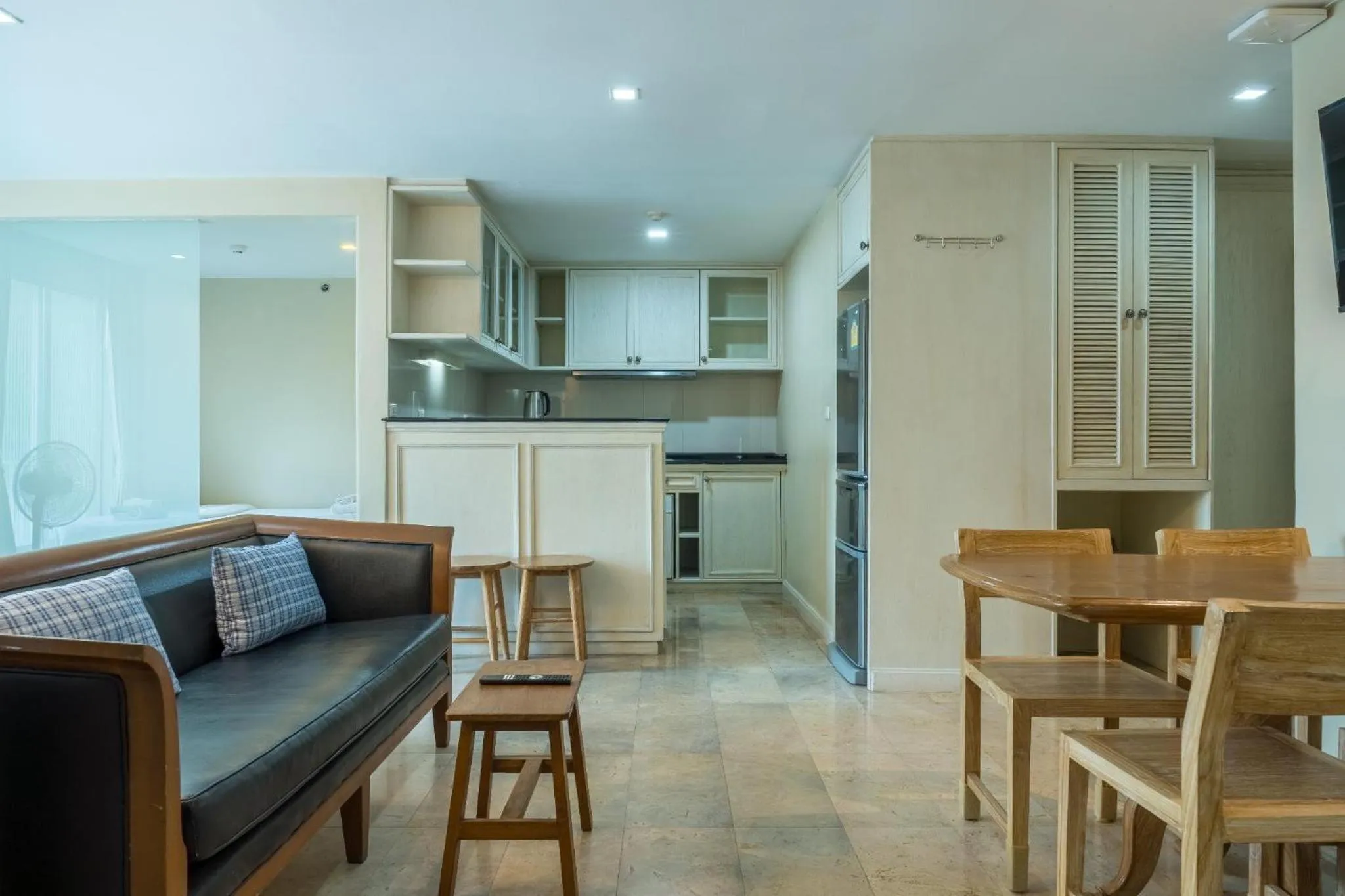 Living room in Sabai Sathorn Service Apartment