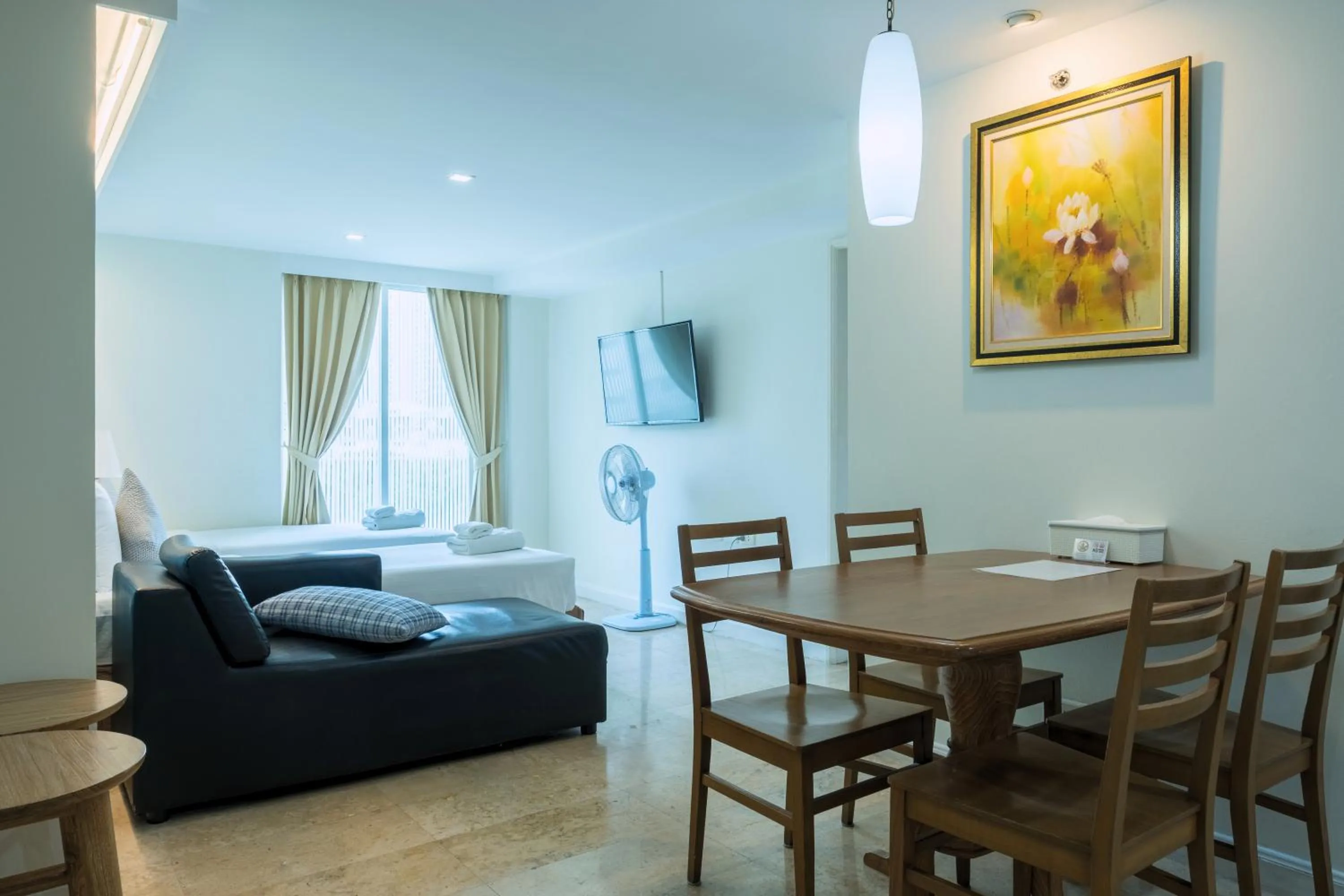 Living room in Sabai Sathorn Service Apartment