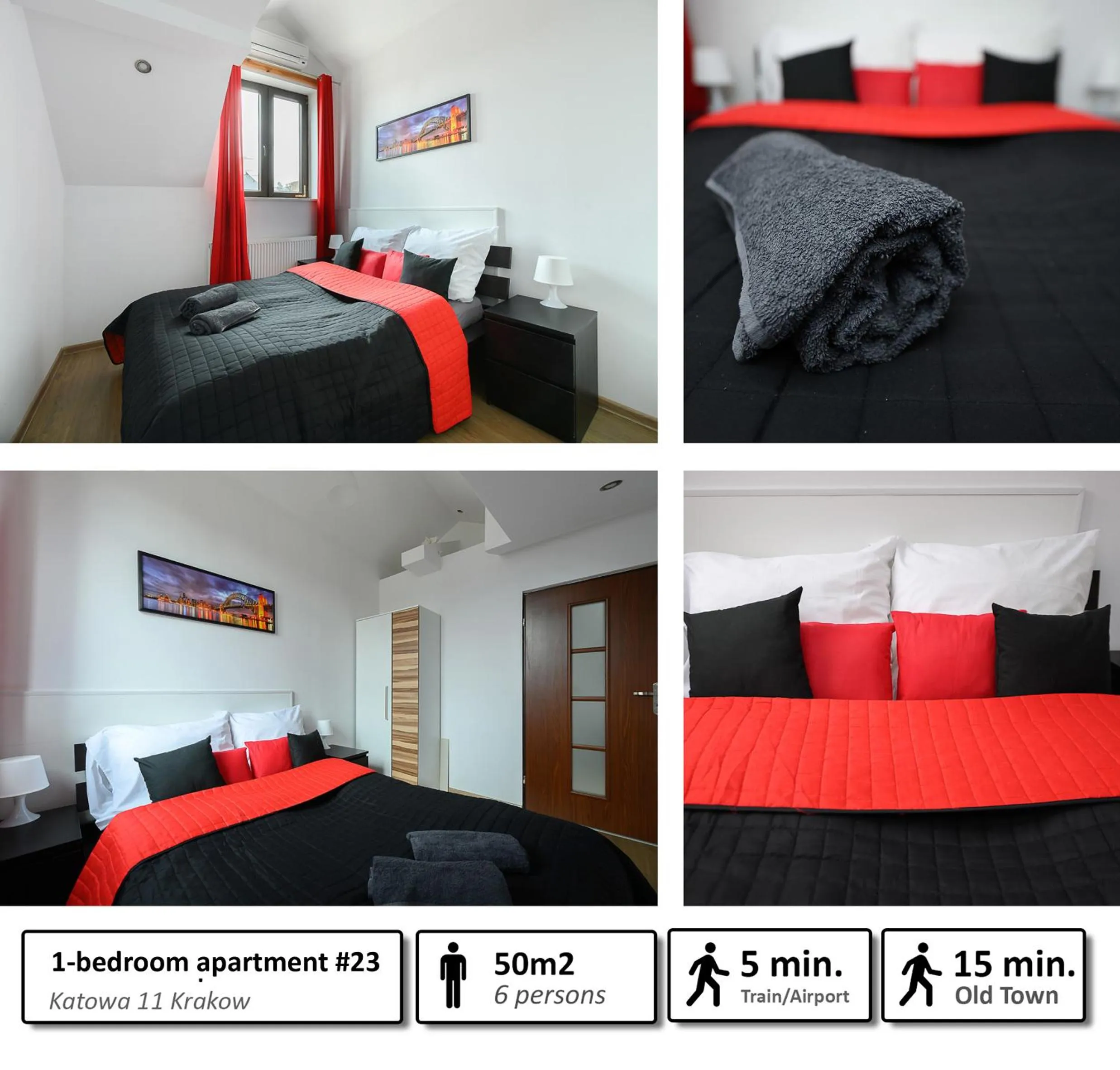 Bed in Station Apartments Katowa 11