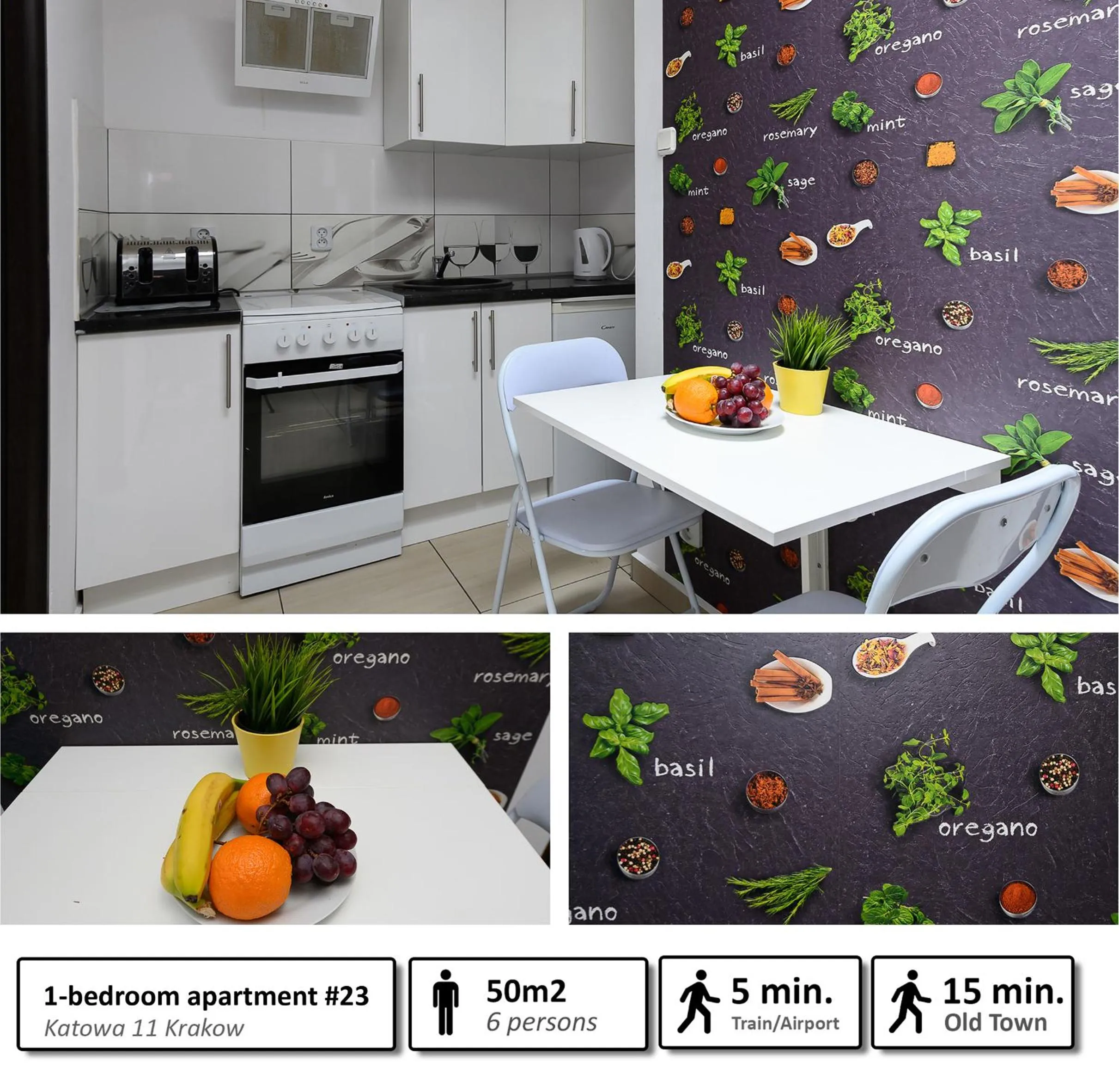 Kitchen or kitchenette in Station Apartments Katowa 11