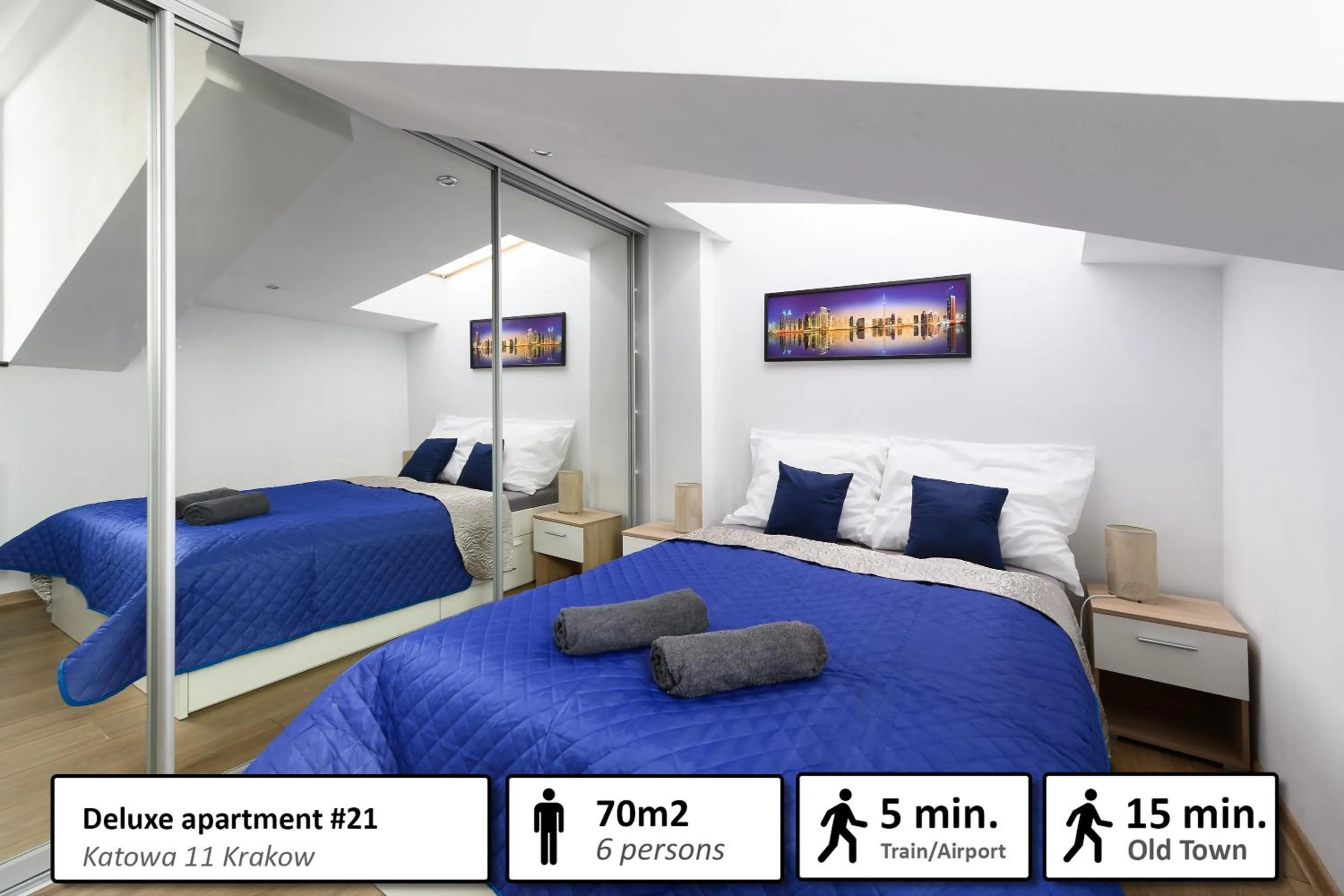 Bed in Station Apartments Katowa 11