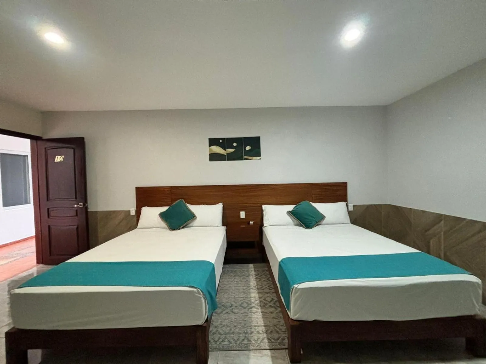Bed in Hotel Awazul Bacalar