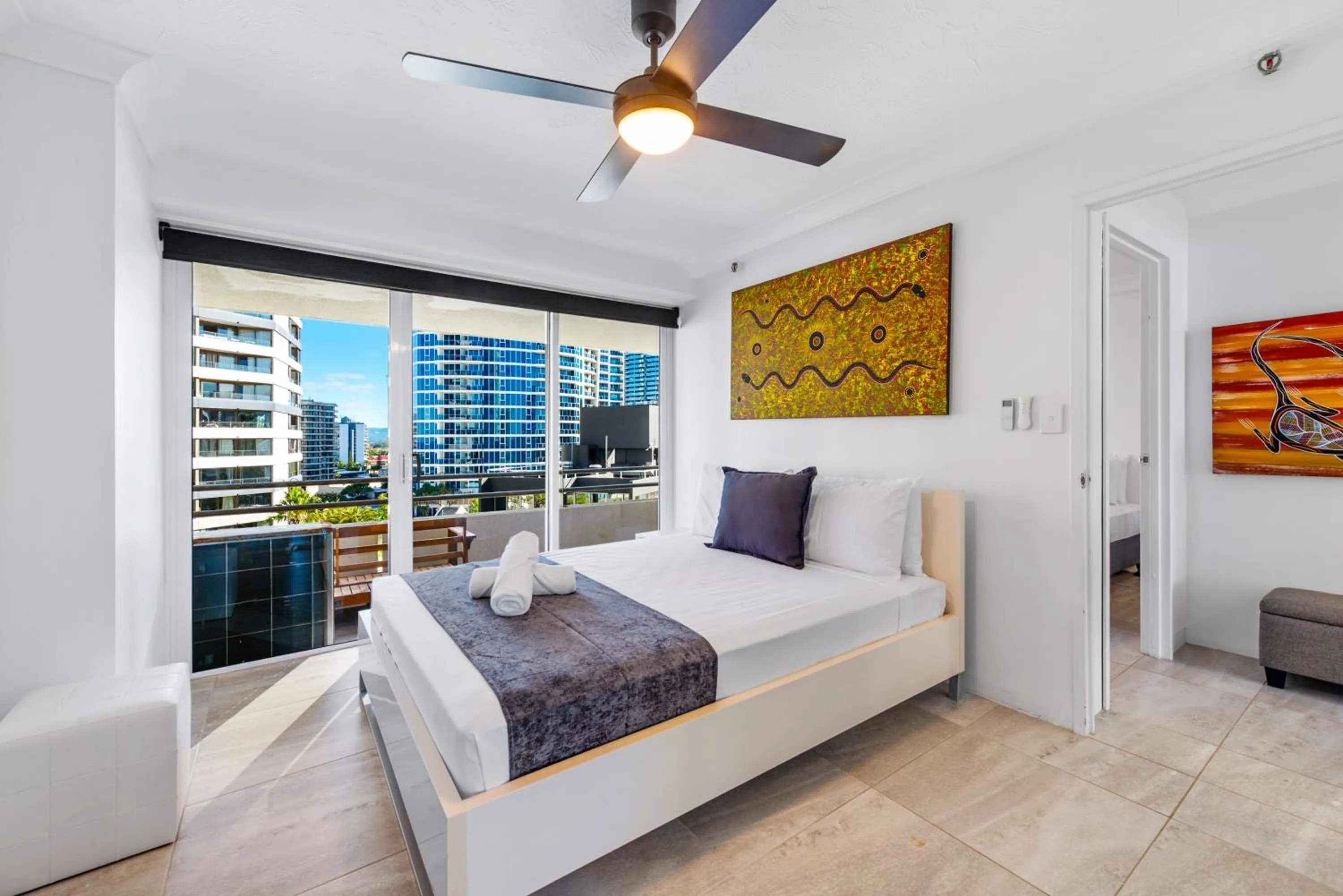 Bedroom, Bed in Zenith Ocean Front Apartments Gold Coast - Official Listing