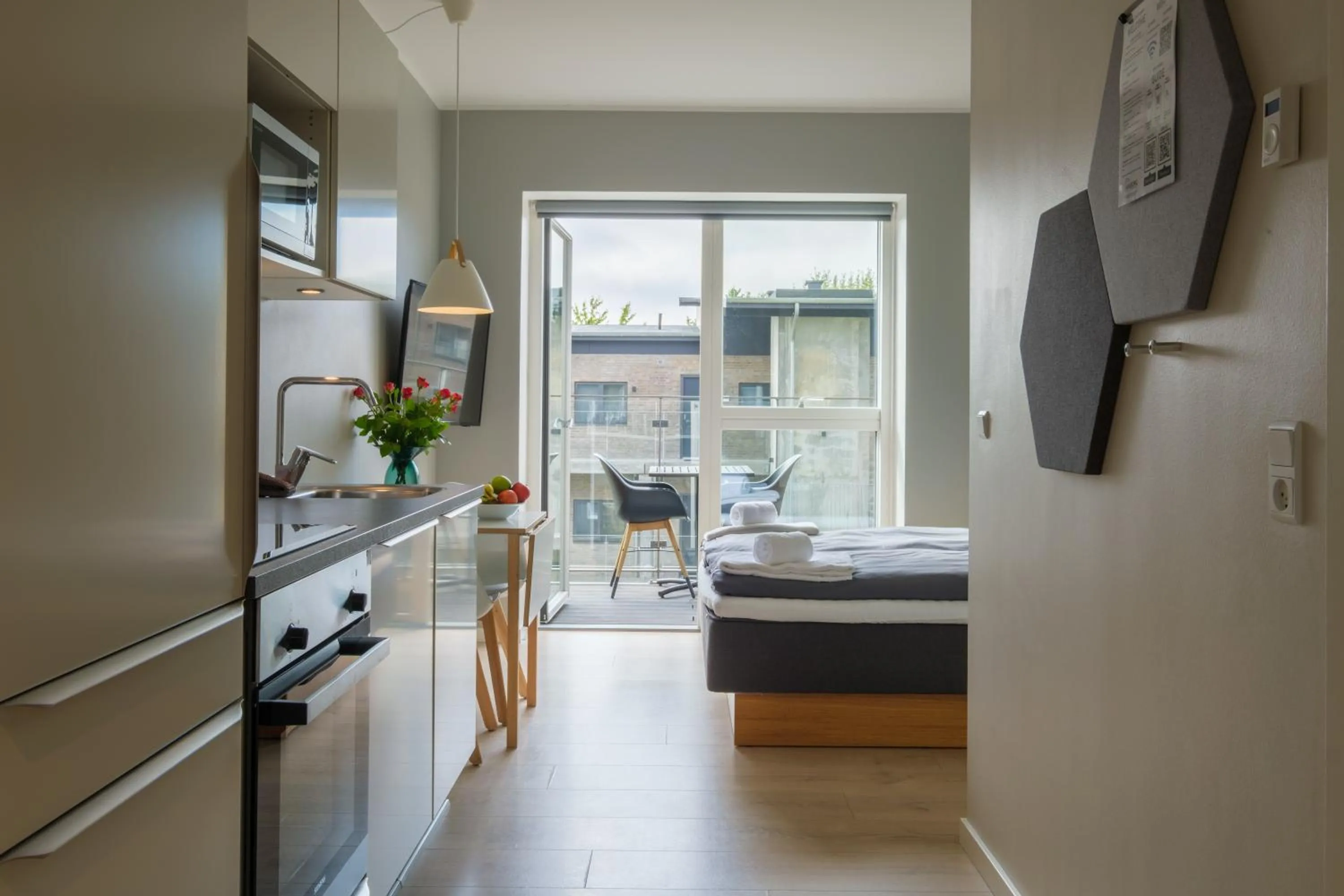 Bed in Aalborg Hotel Apartments