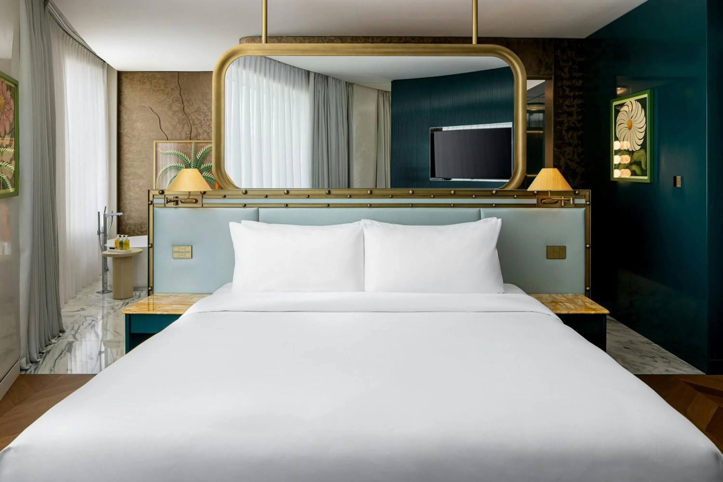 Photo of the whole room, Bed in W Prague