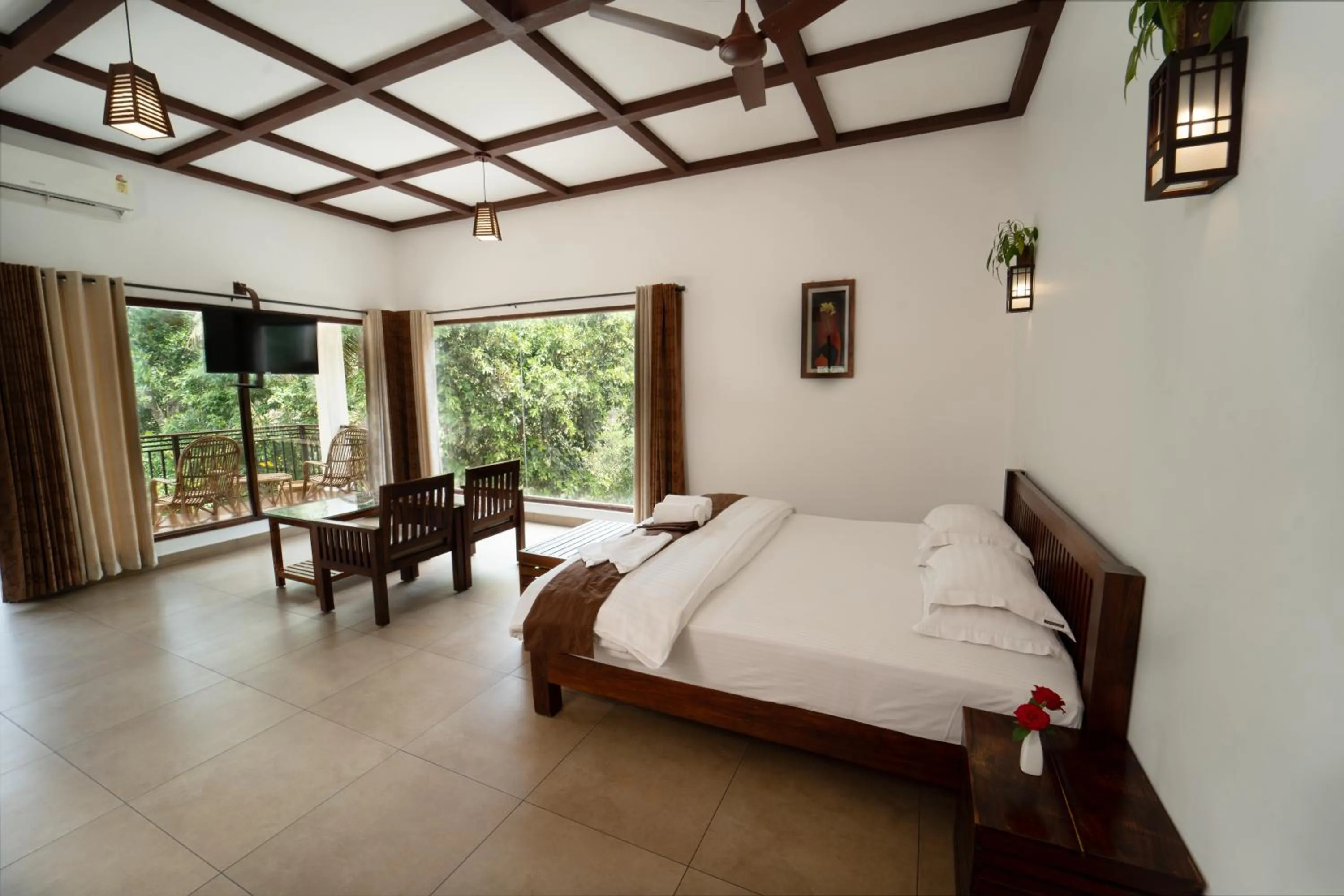 Photo of the whole room, Bed in Coffee and Pepper Plantation Homestay