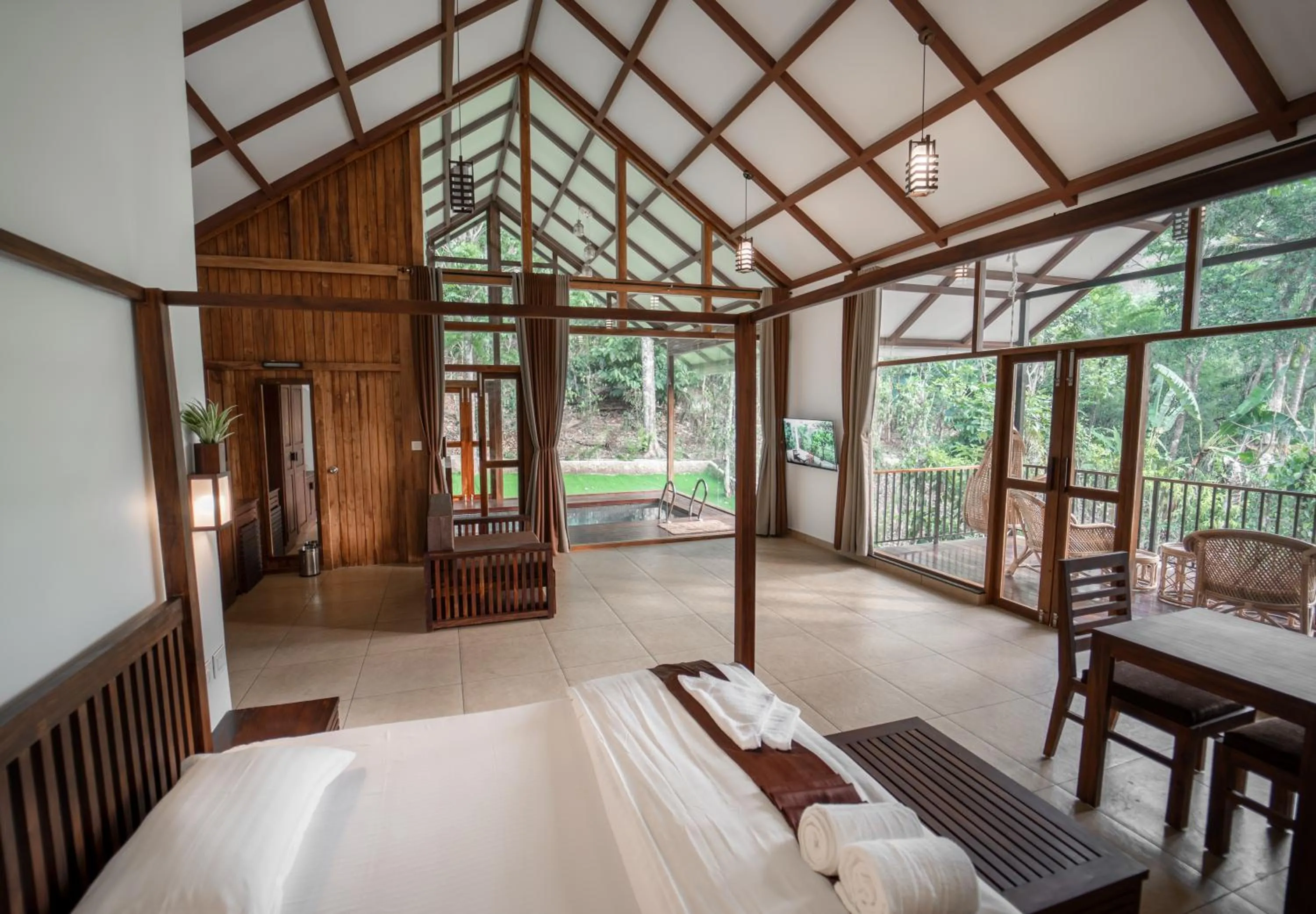 Photo of the whole room, Bed in Coffee and Pepper Plantation Homestay