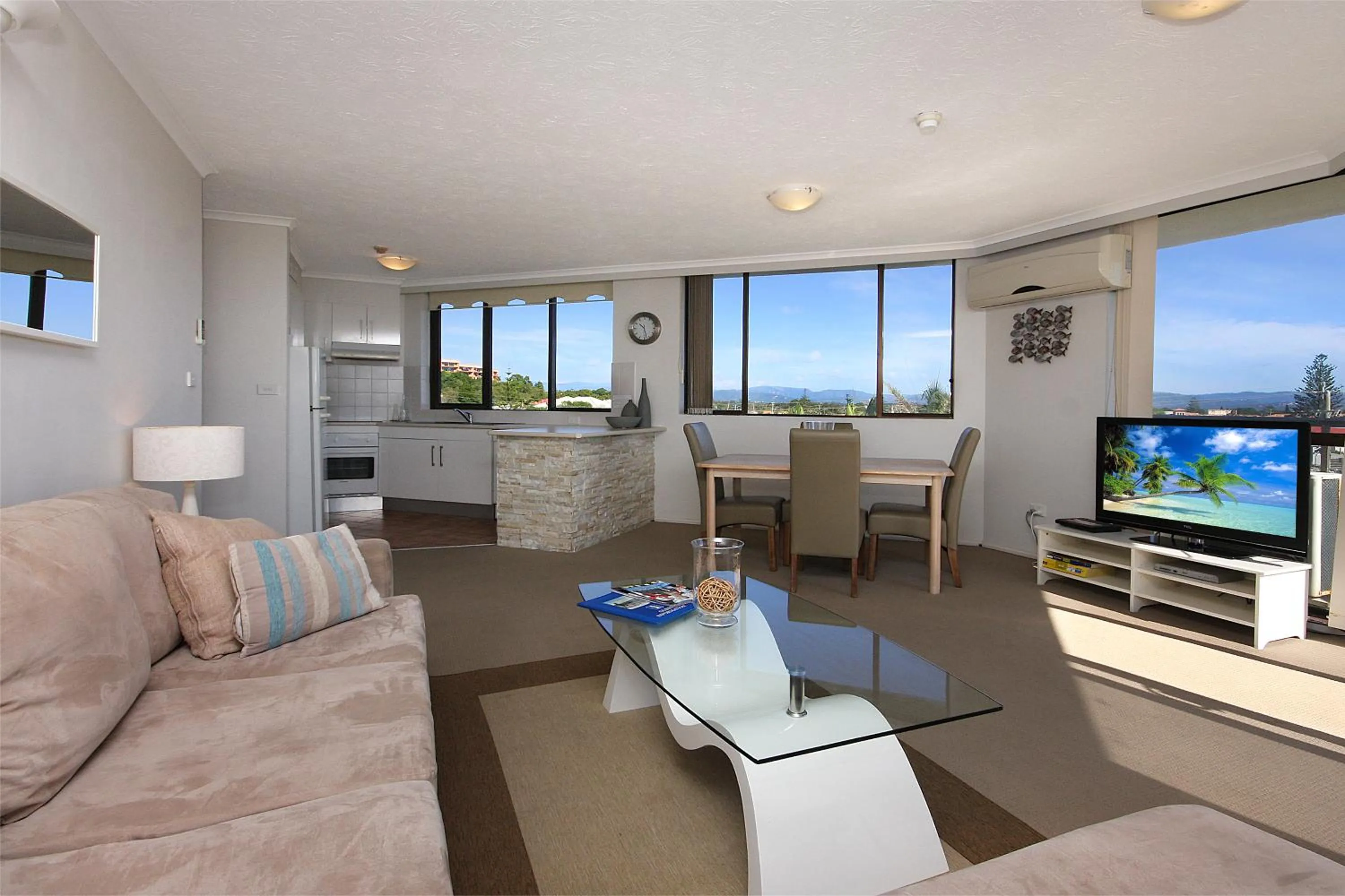 Living room in Spindrift on the Beach - Absolute Beachfront