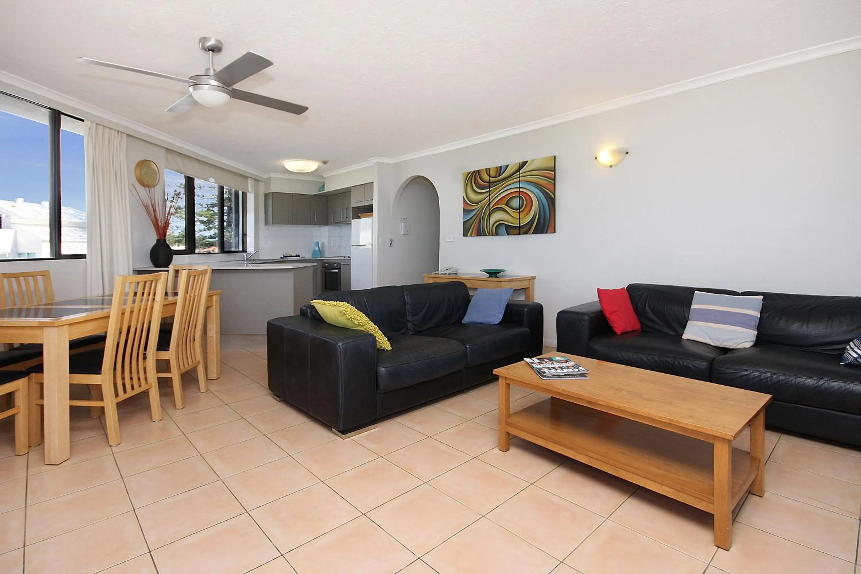 Living room in Spindrift on the Beach - Absolute Beachfront