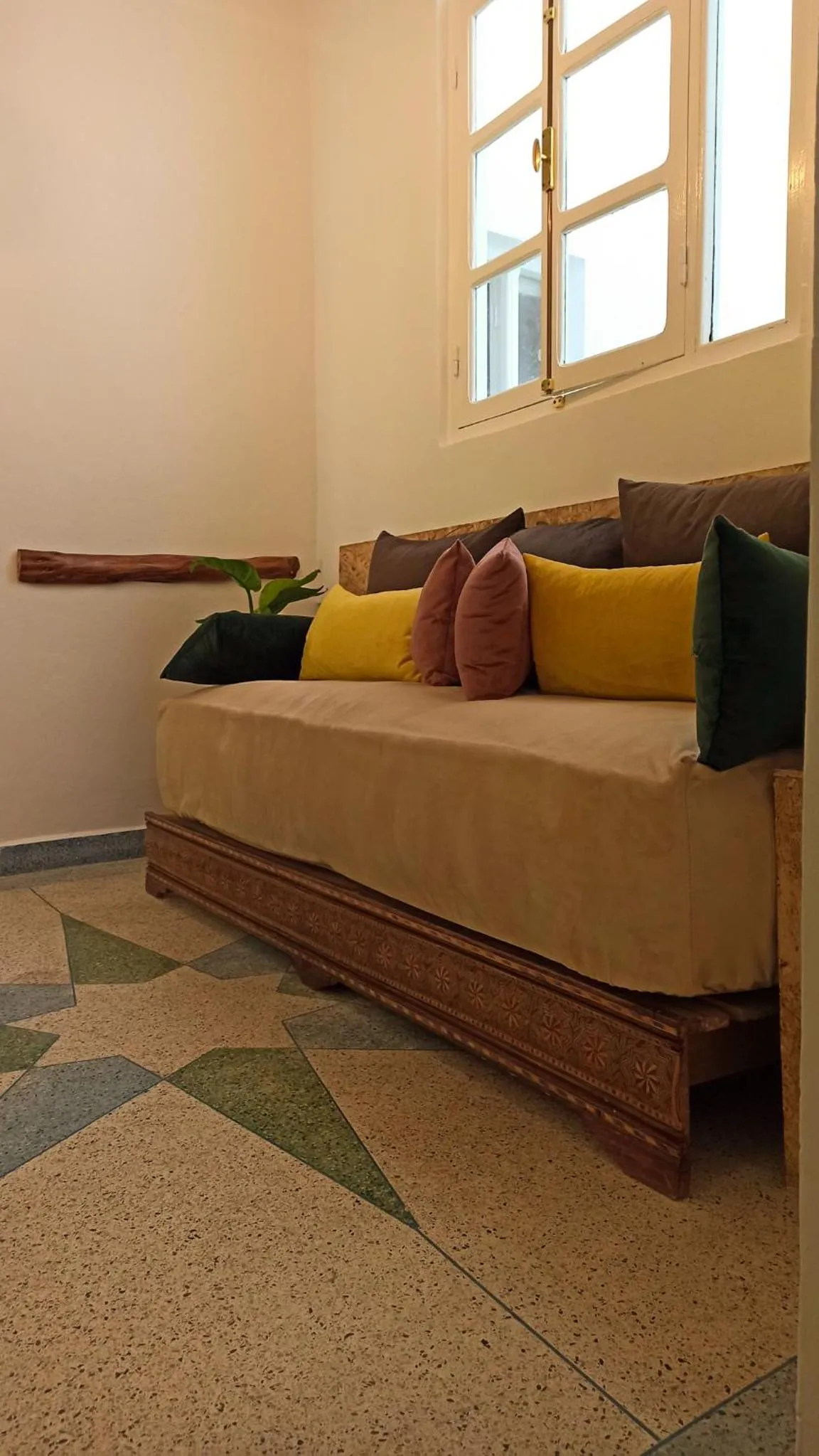 Bed in Home with a sea view