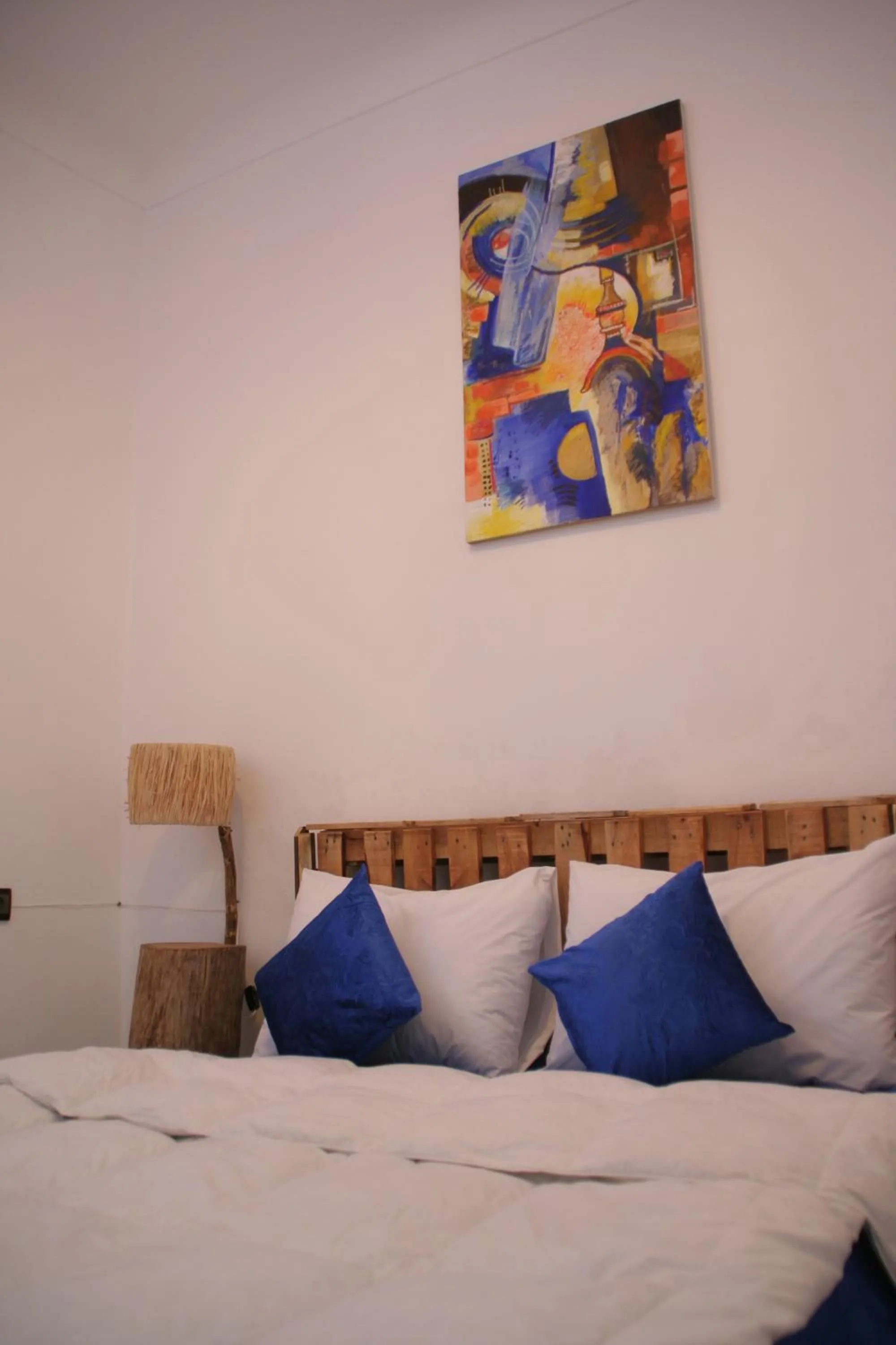 Bed in Home with a sea view