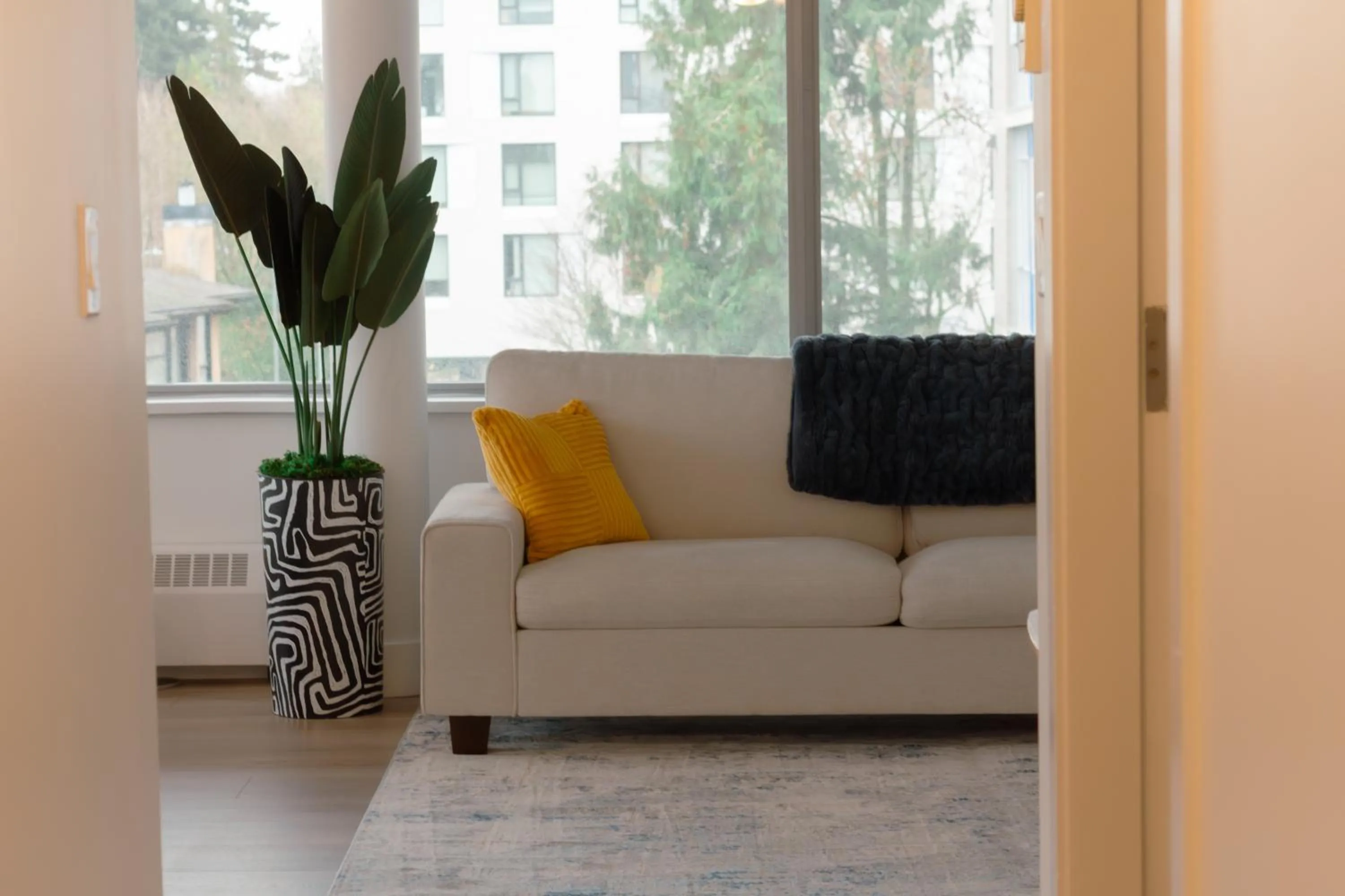 Living room in Carey Centre on UBC campus