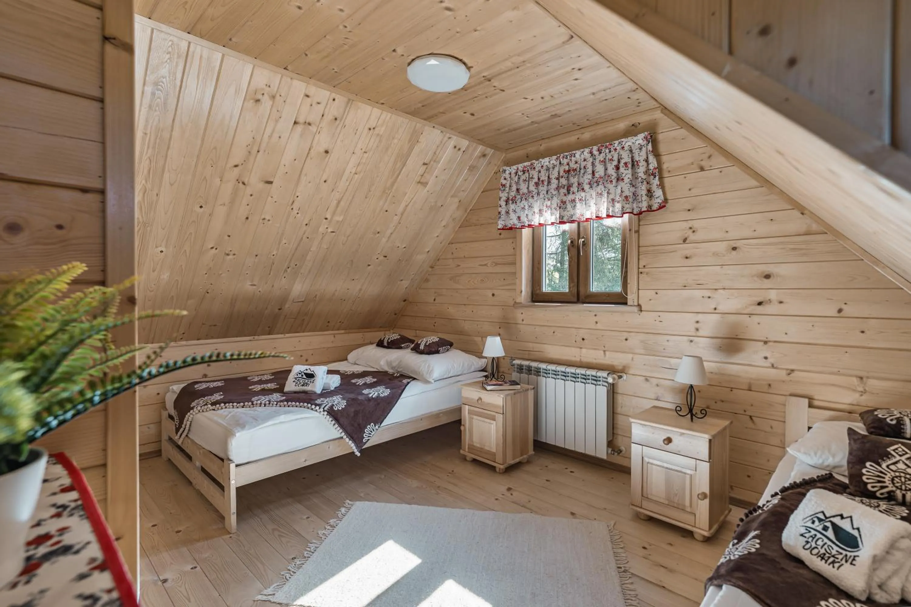 Bed in Zaciszne Domki w Kluszkowcach z Sauną i Balią