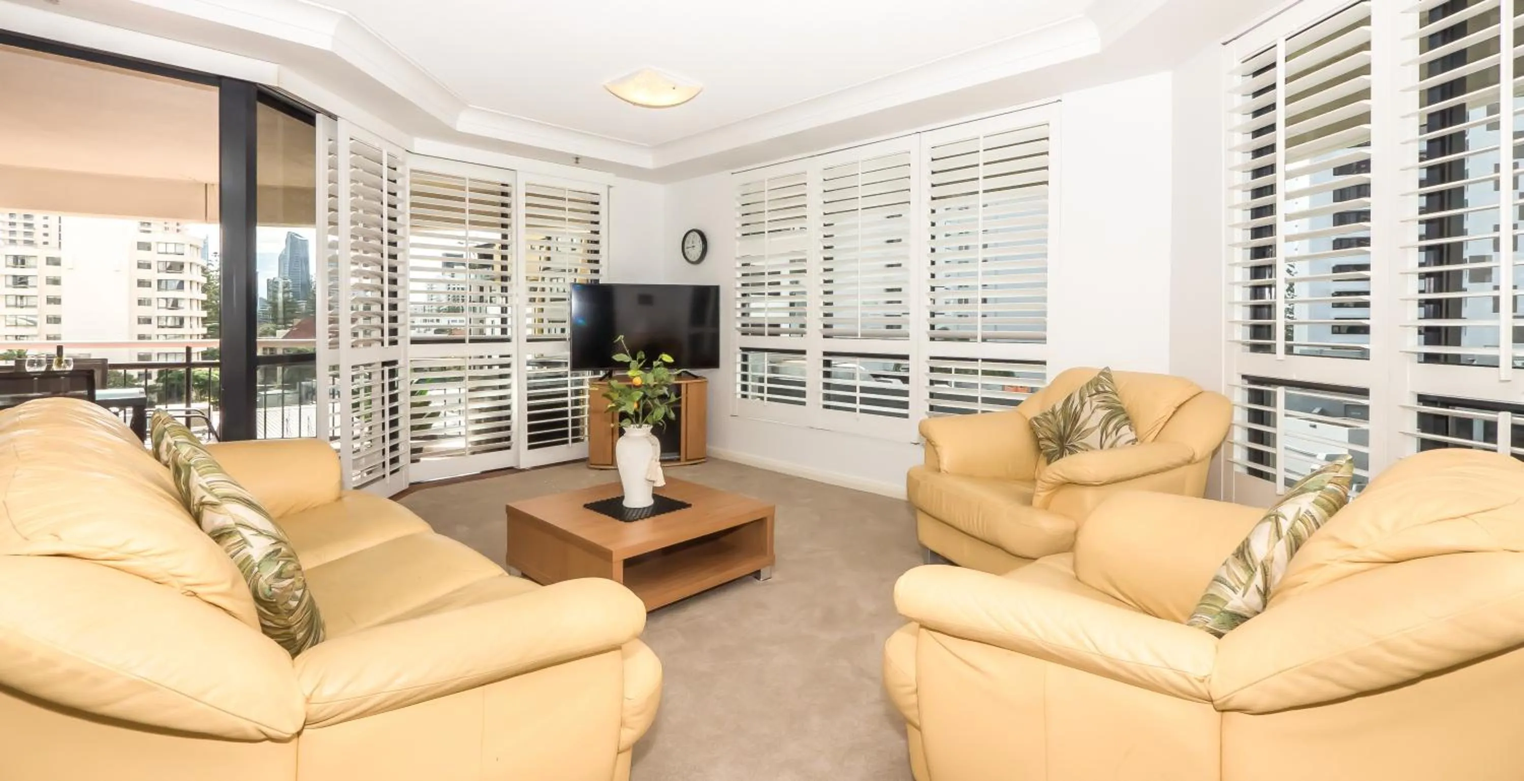 Living room in Victoria Square Apartments